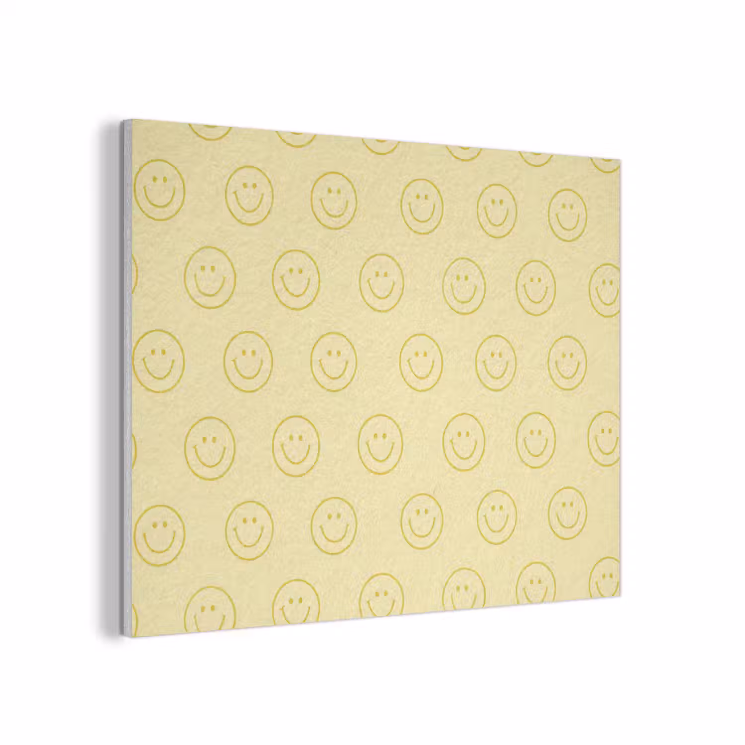 Smileys - Patroon - Retro - Zachtgeel PET vilt klein 837 -3d