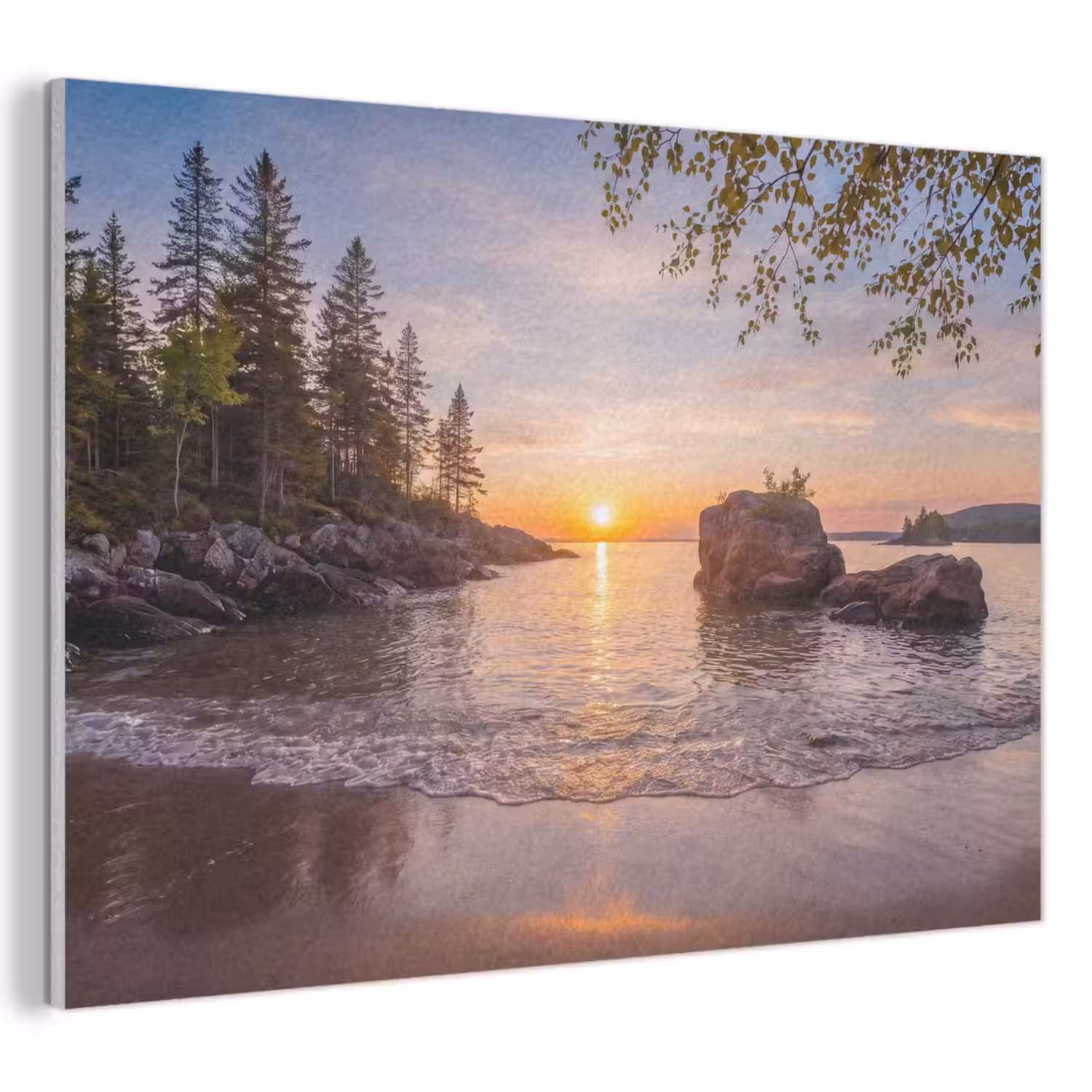 Zonsondergang - Kust - Water - Natuur - Oranje PET vilt klein -3d