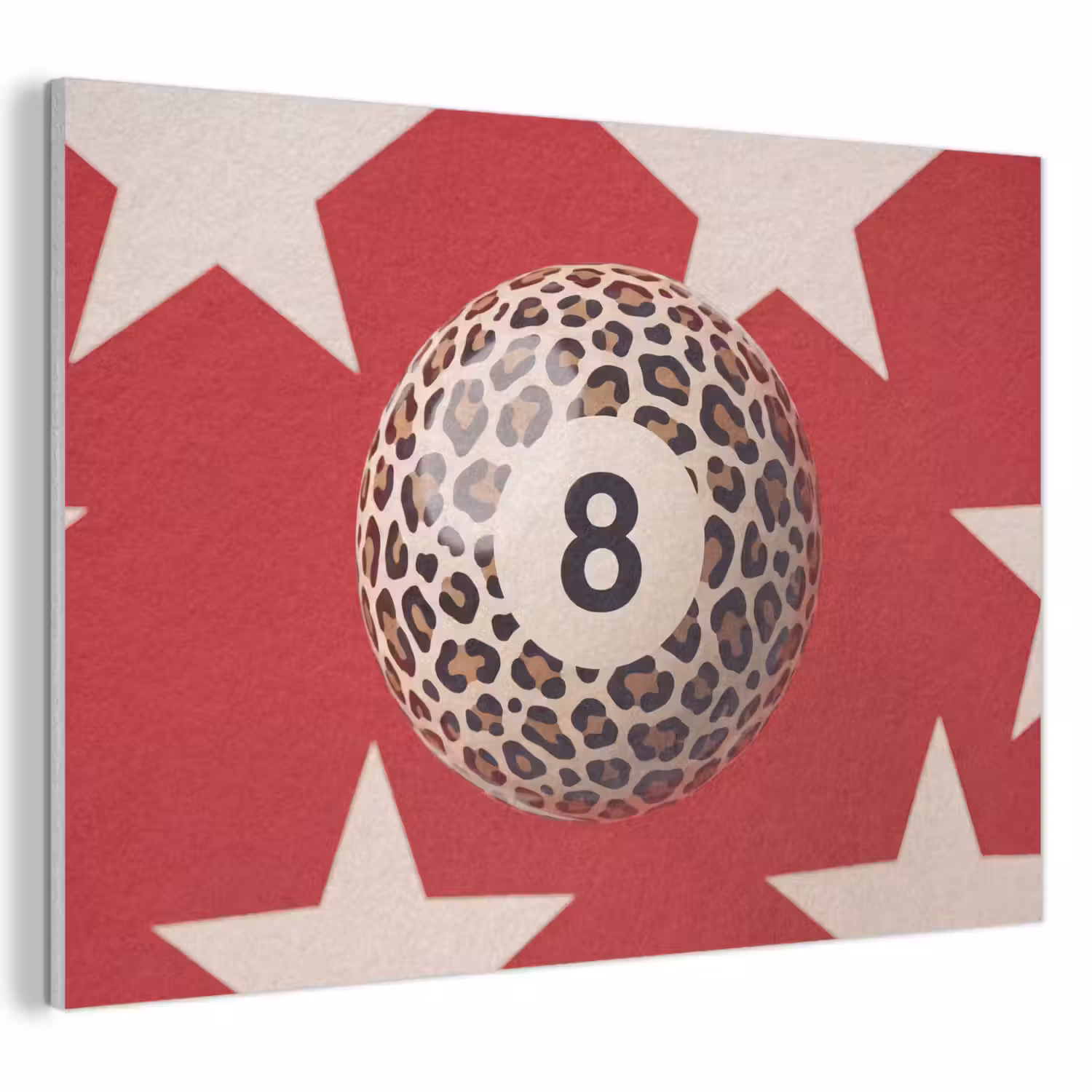 Spel - Dierenprint - Nummer 8 - Modern - Rood PET vilt klein -3d