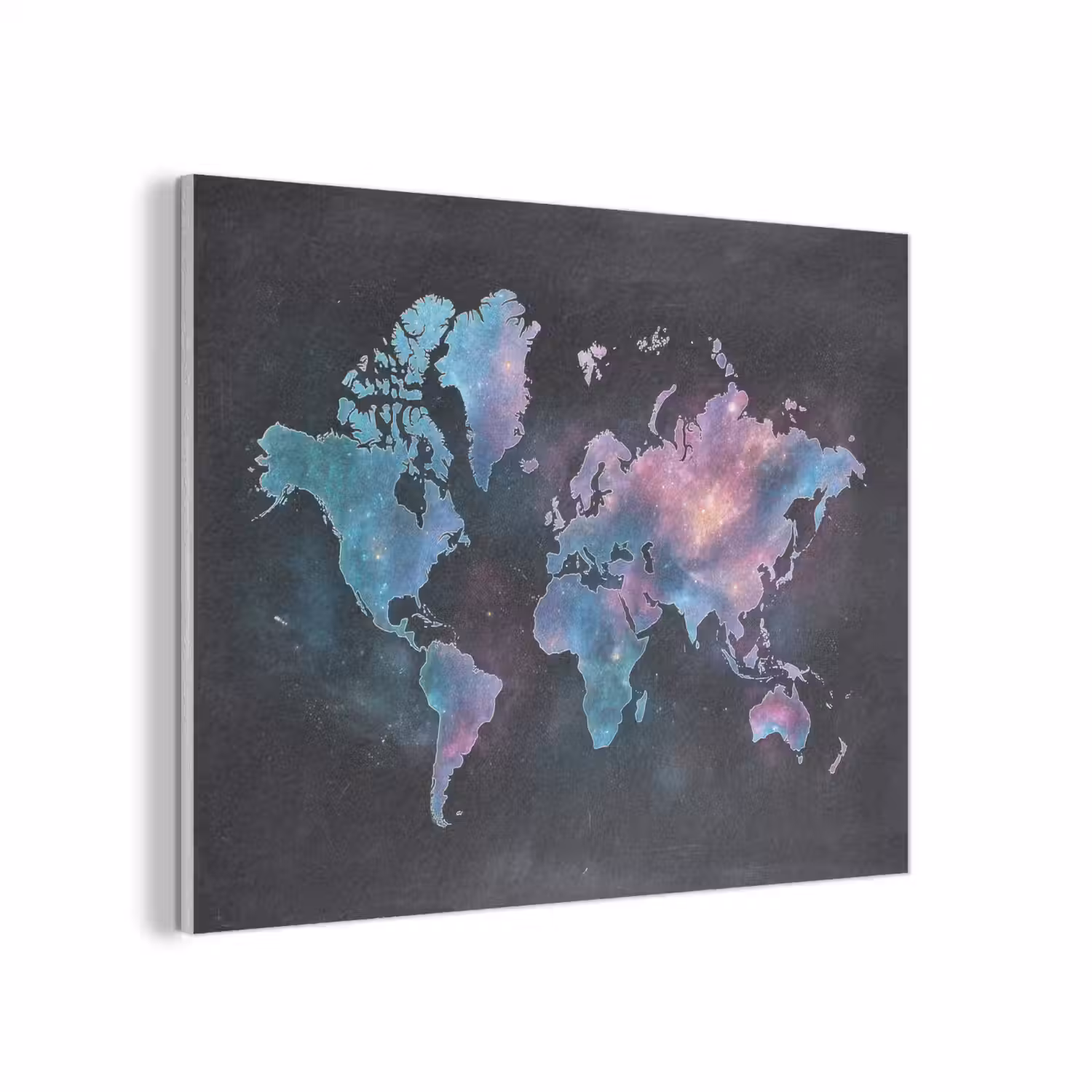 Sterren - Wereldkaart - Blauw PET vilt klein -3d
