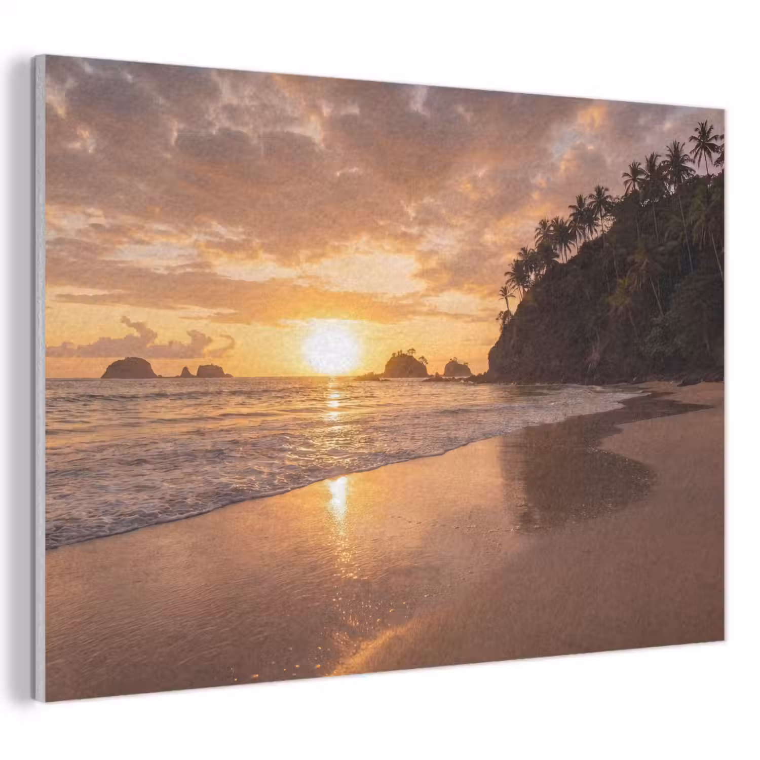 Strand - Zonsondergang - Natuur - Tropisch - Oranje PET vilt klein -3d