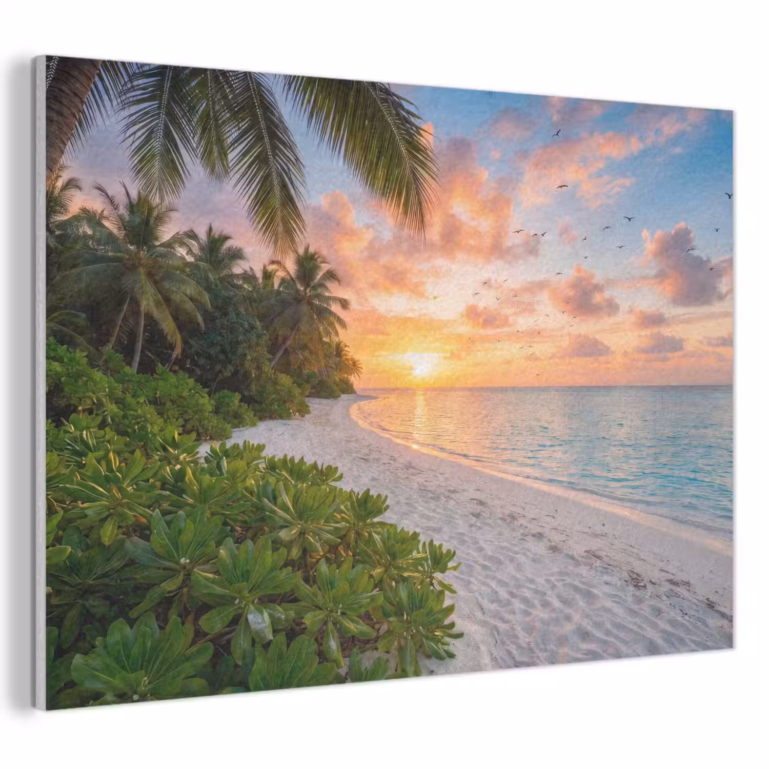 Strand - Zonsondergang - Palmbomen - Tropisch - Natuur PET vilt klein -3d