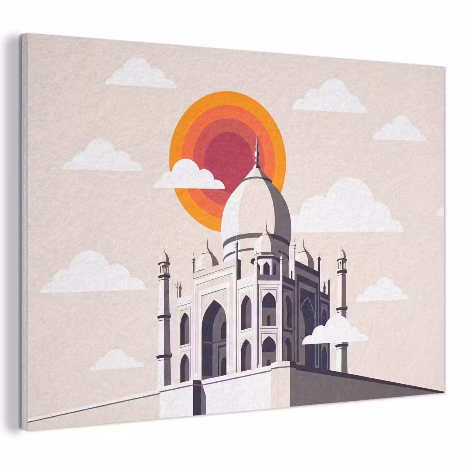 Taj Mahal - Zon - Koepel - Architectuur - India - Grafisch PET vilt klein -3d
