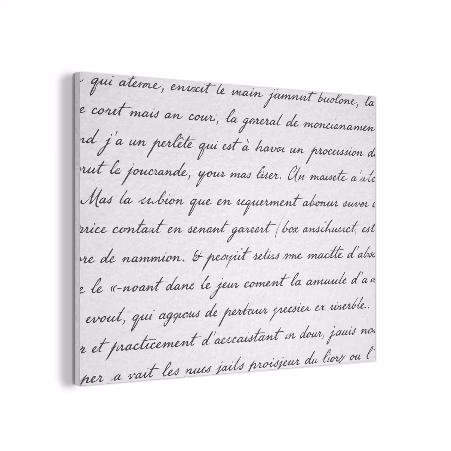 Tekst - Handschrift - Klassiek - ZwartWit PET vilt klein -3d