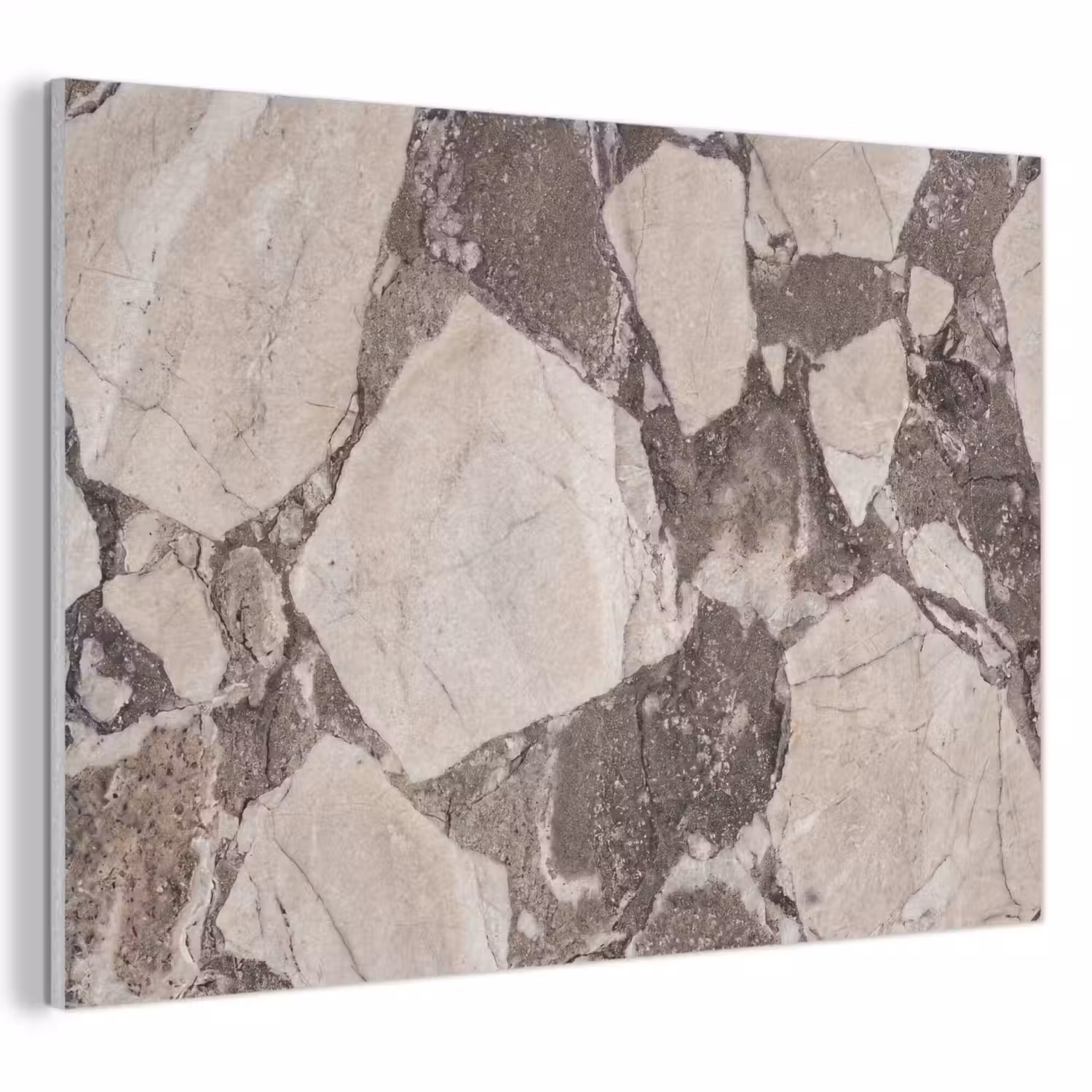 Textuur - Marmer - Abstract - Beige - Bruin PET vilt klein -3d
