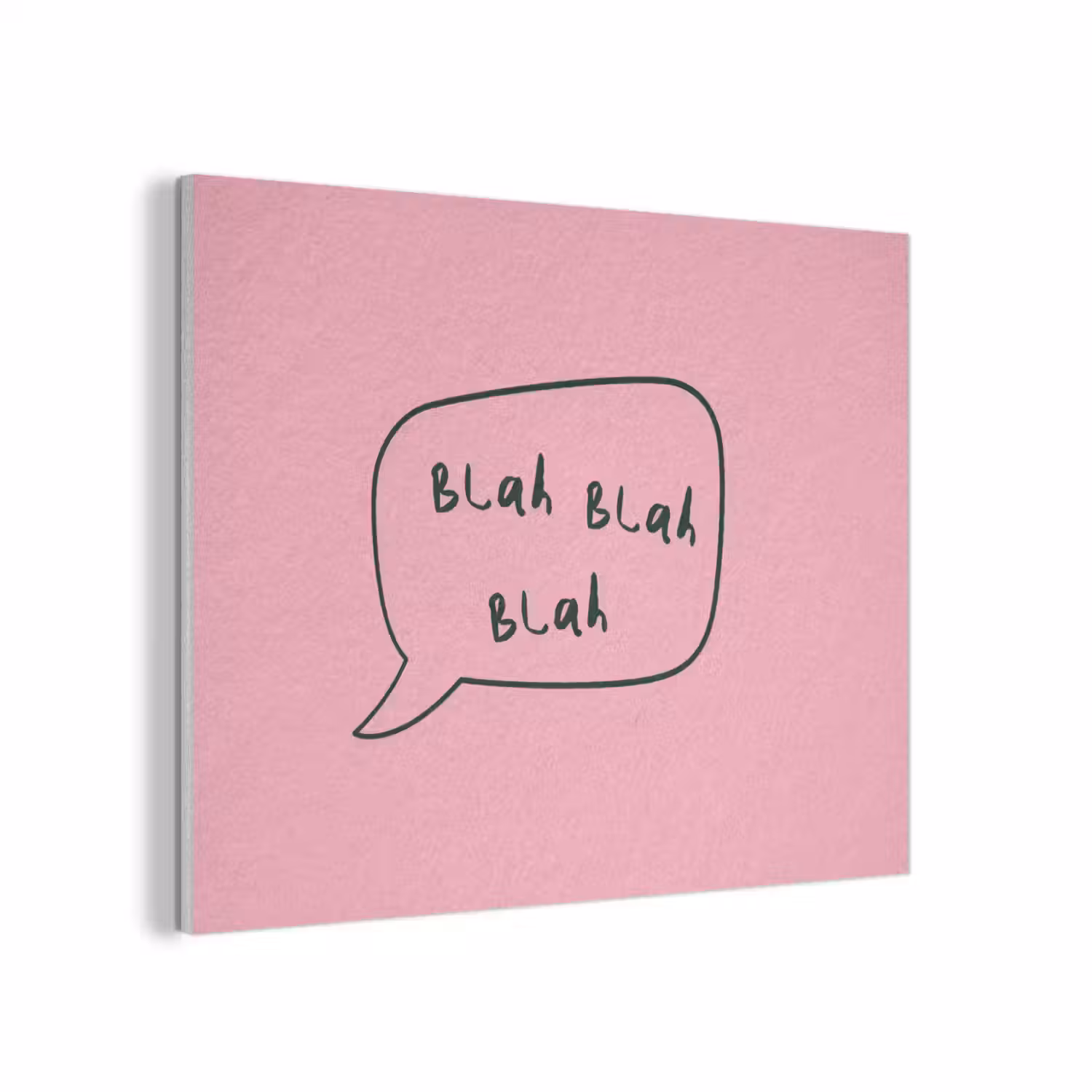 Tekstwolkje - BLAH BLAH BLAH - Roze PET vilt klein -3d