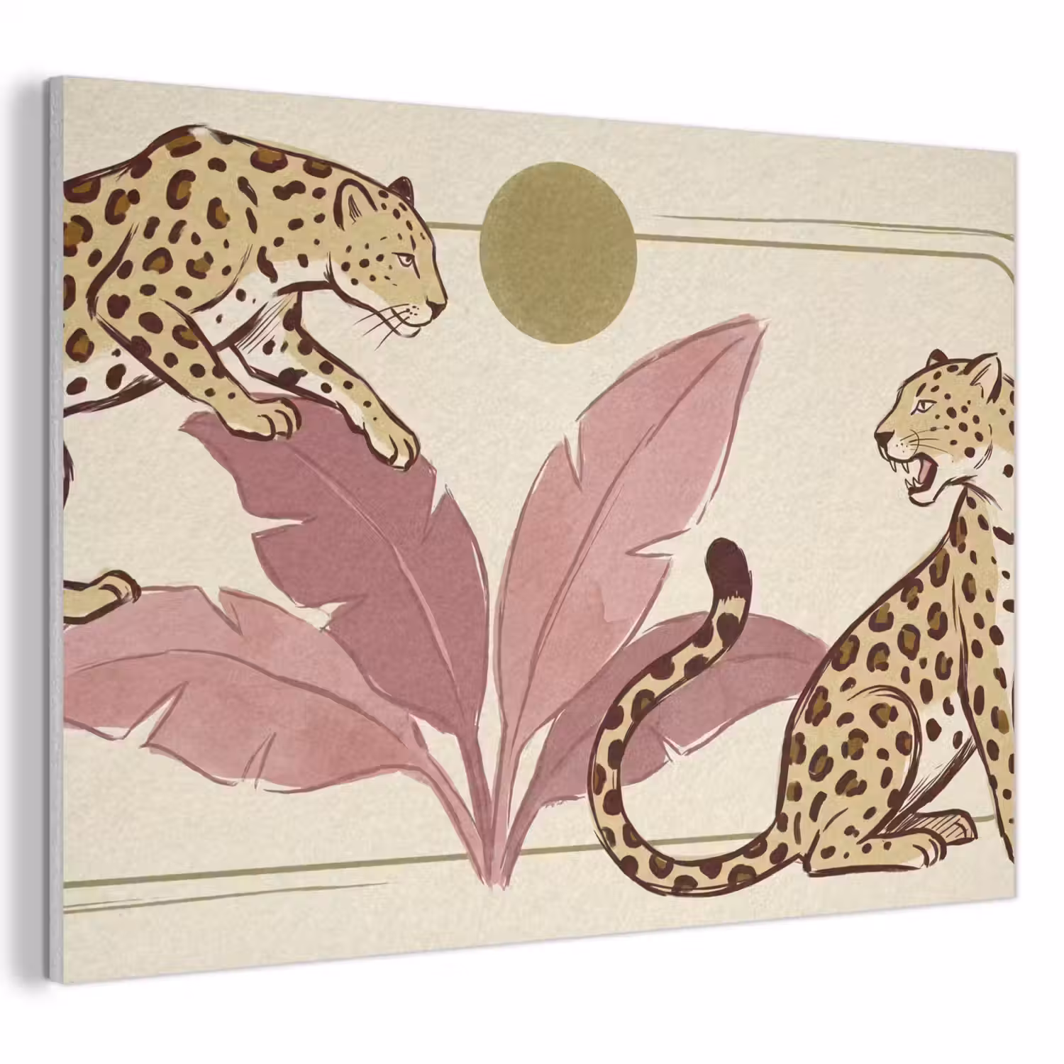Dieren - Kat - Jungle - Illustratie - Beige PET vilt klein -3d
