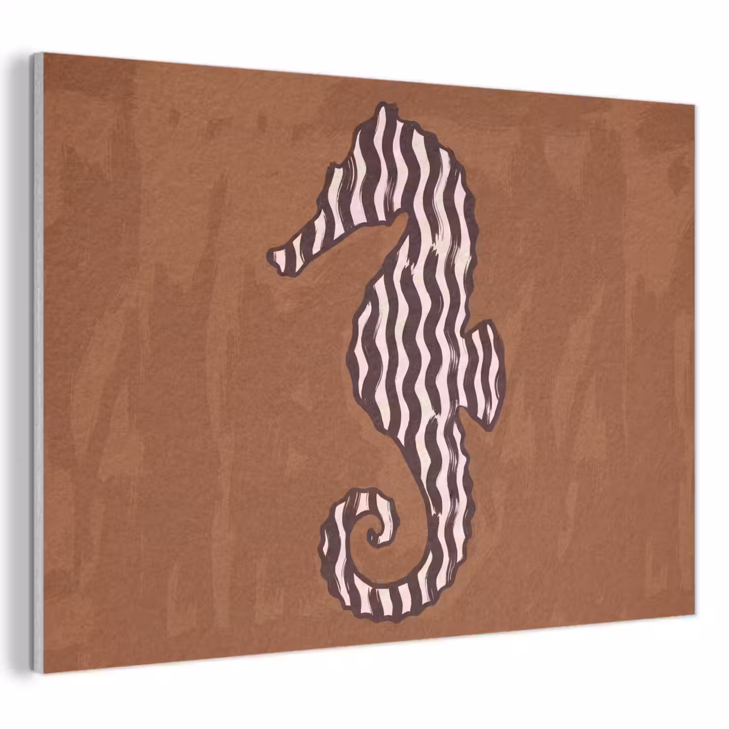 Dieren - Zeepaardje - Abstract - Bruin - Strepen PET vilt klein -3d