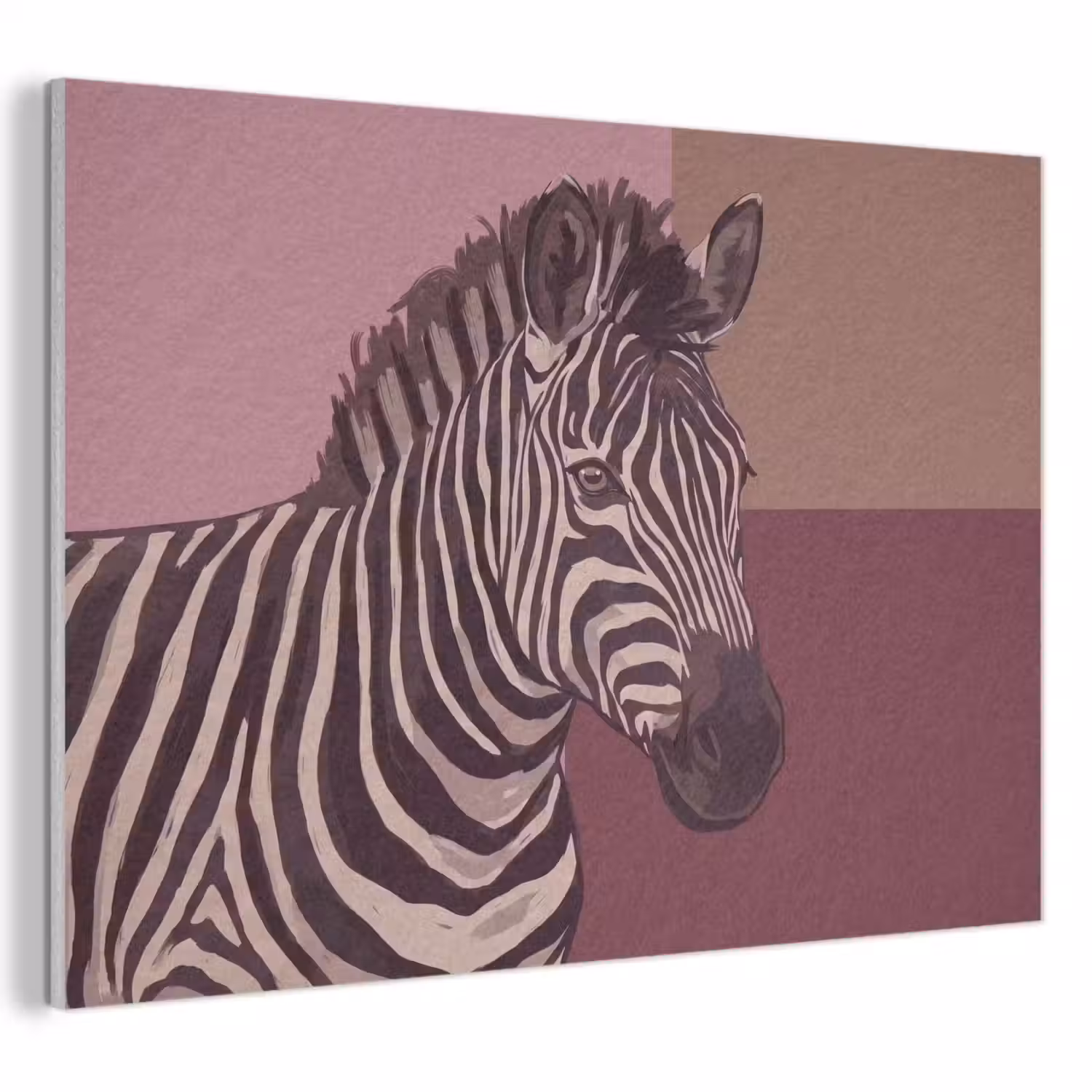 Dieren - Zebrahoofd - Wildlife - Modern - Bruin PET vilt klein -3d