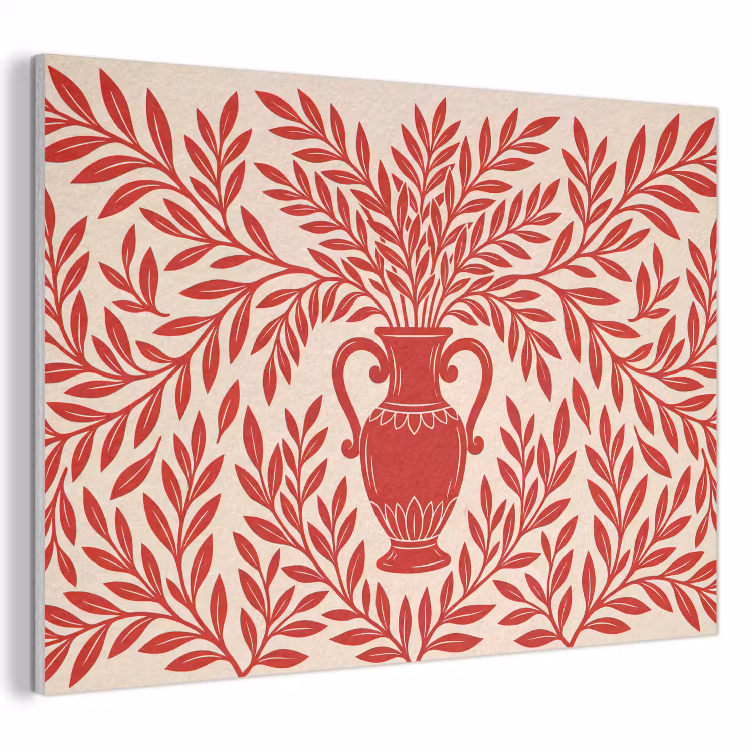 Vaas - Planten - Decoratie - Abstract - Rood PET vilt klein -3d
