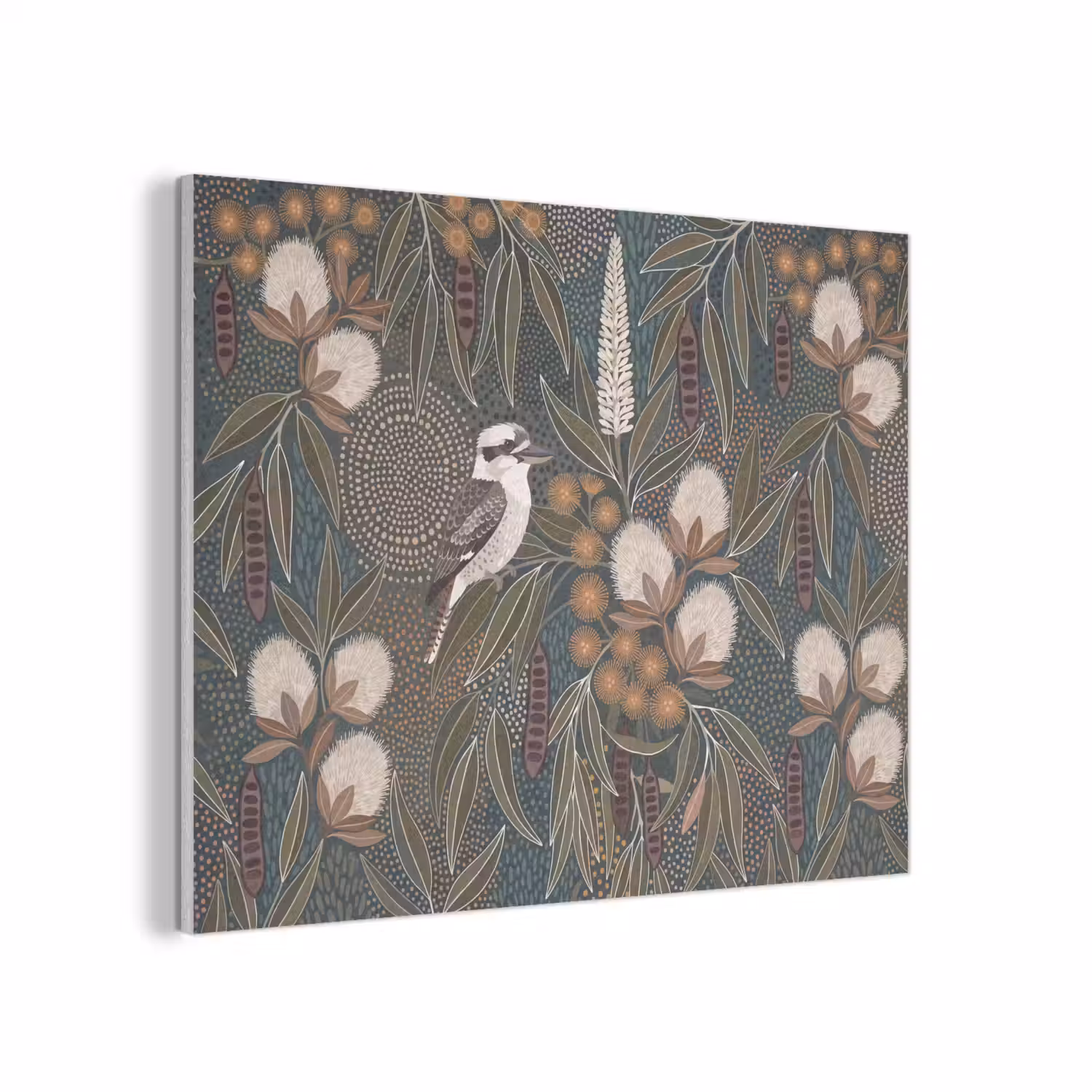 Vogel - Bladeren - Natuur - Illustratie - Groen PET vilt klein -3d