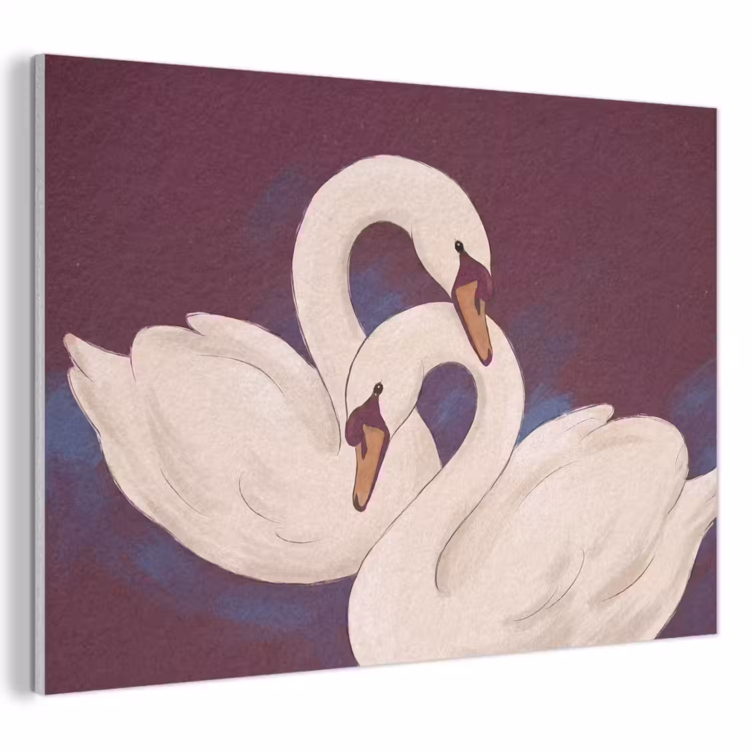 Vogel - Koppel - Liefde - Abstract - Wit PET vilt klein -3d