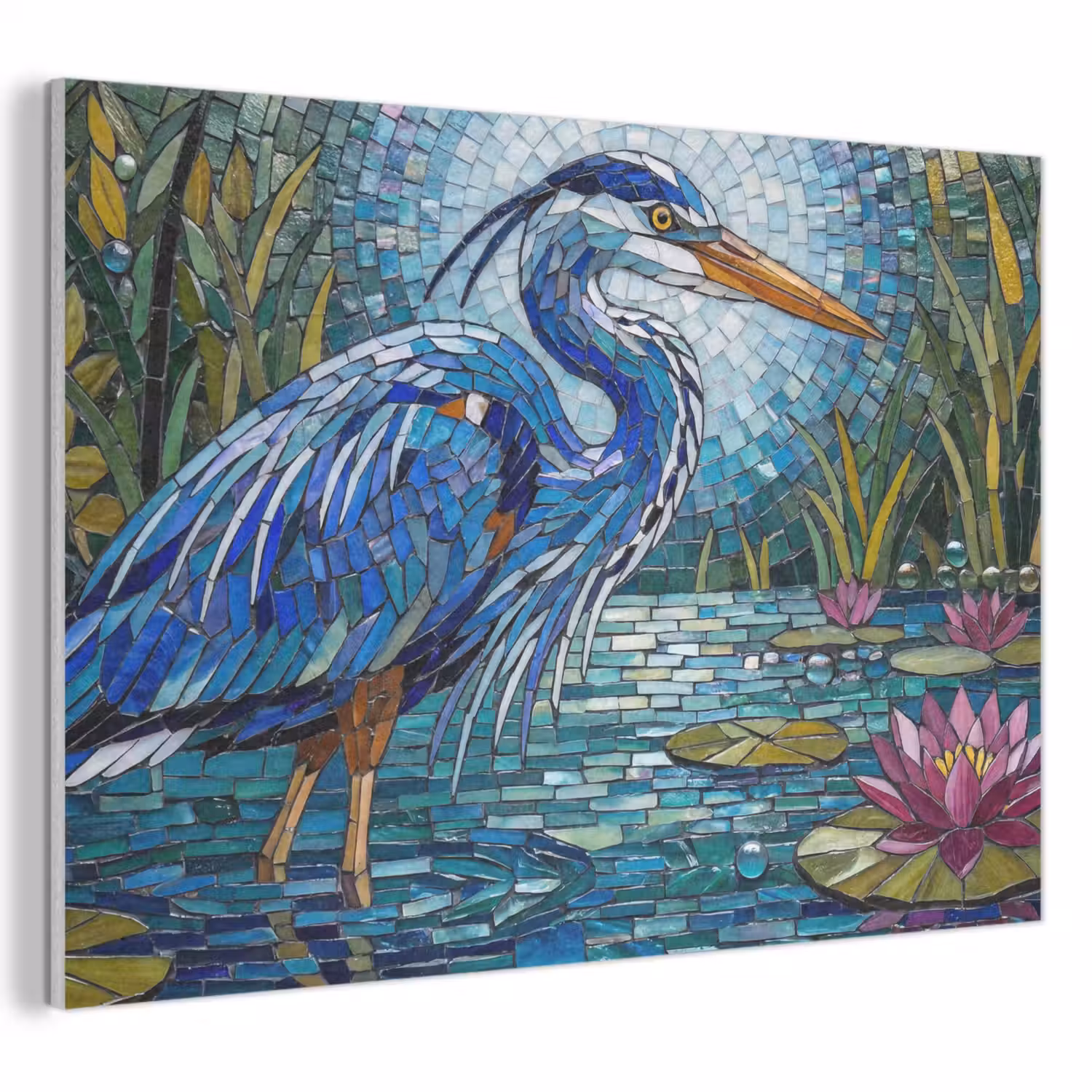 Vogel - Water - Natuur - Abstract - Blauw PET vilt klein -3d