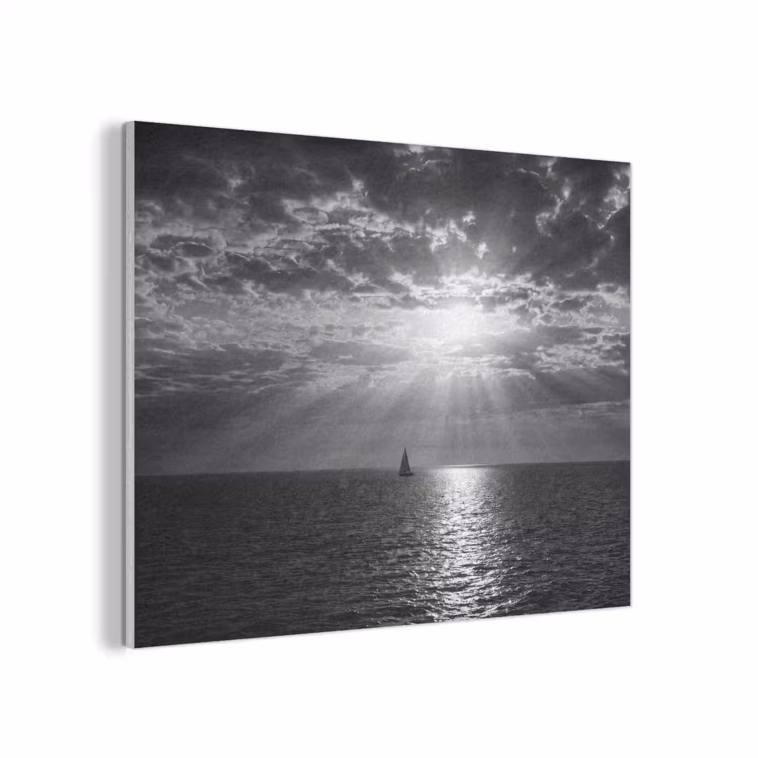 Water - Boot - Lucht - Natuur - Zwart-wit PET vilt klein -3d