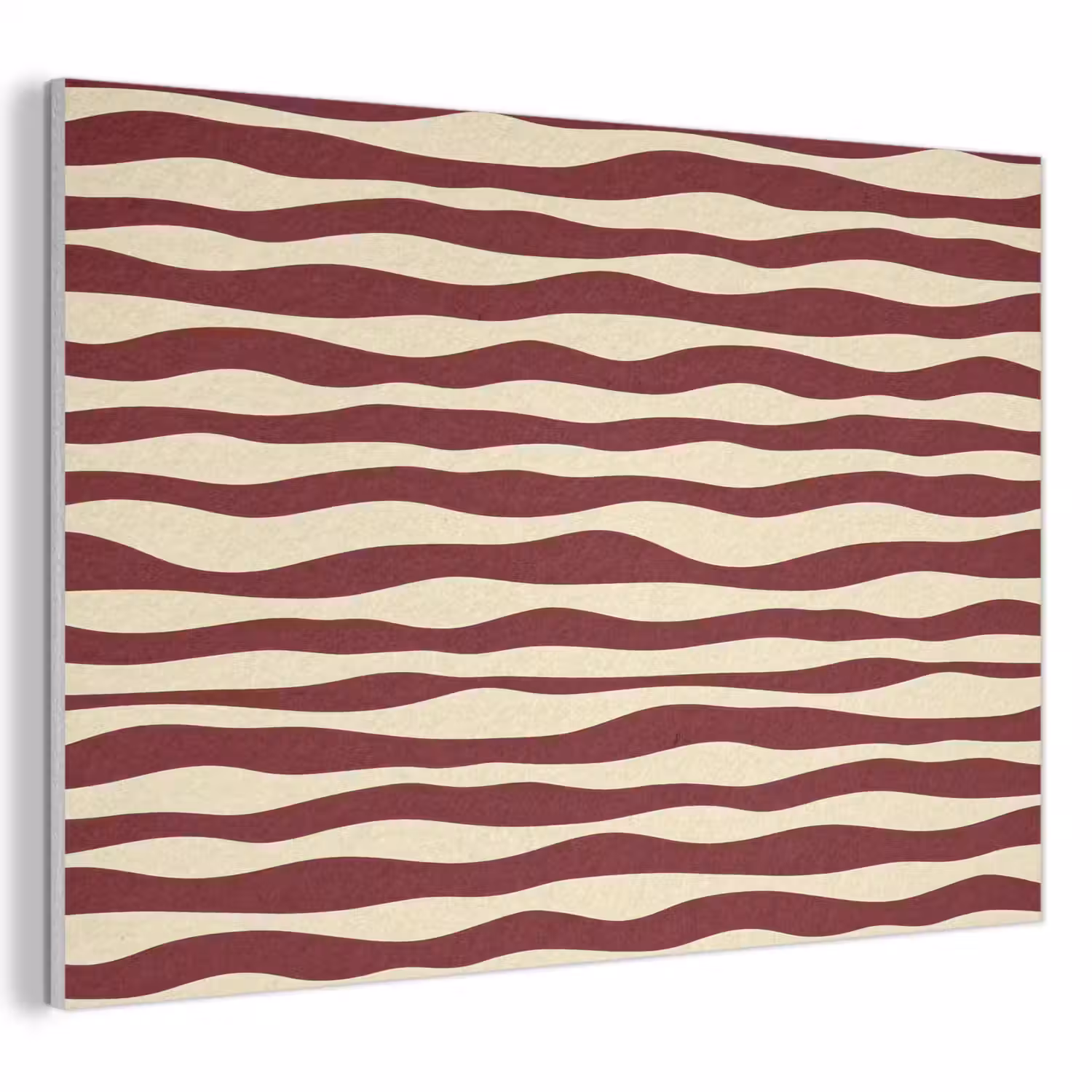 Golven - Rood - Patroon - Crème PET vilt klein 837 -3d