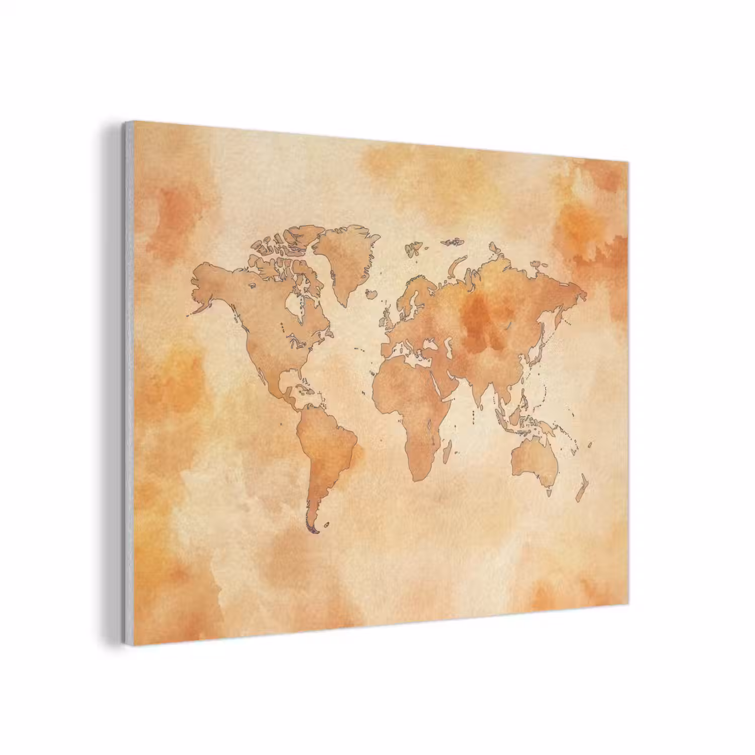 Wereldkaart - Aquarelstijl PET vilt klein -3d