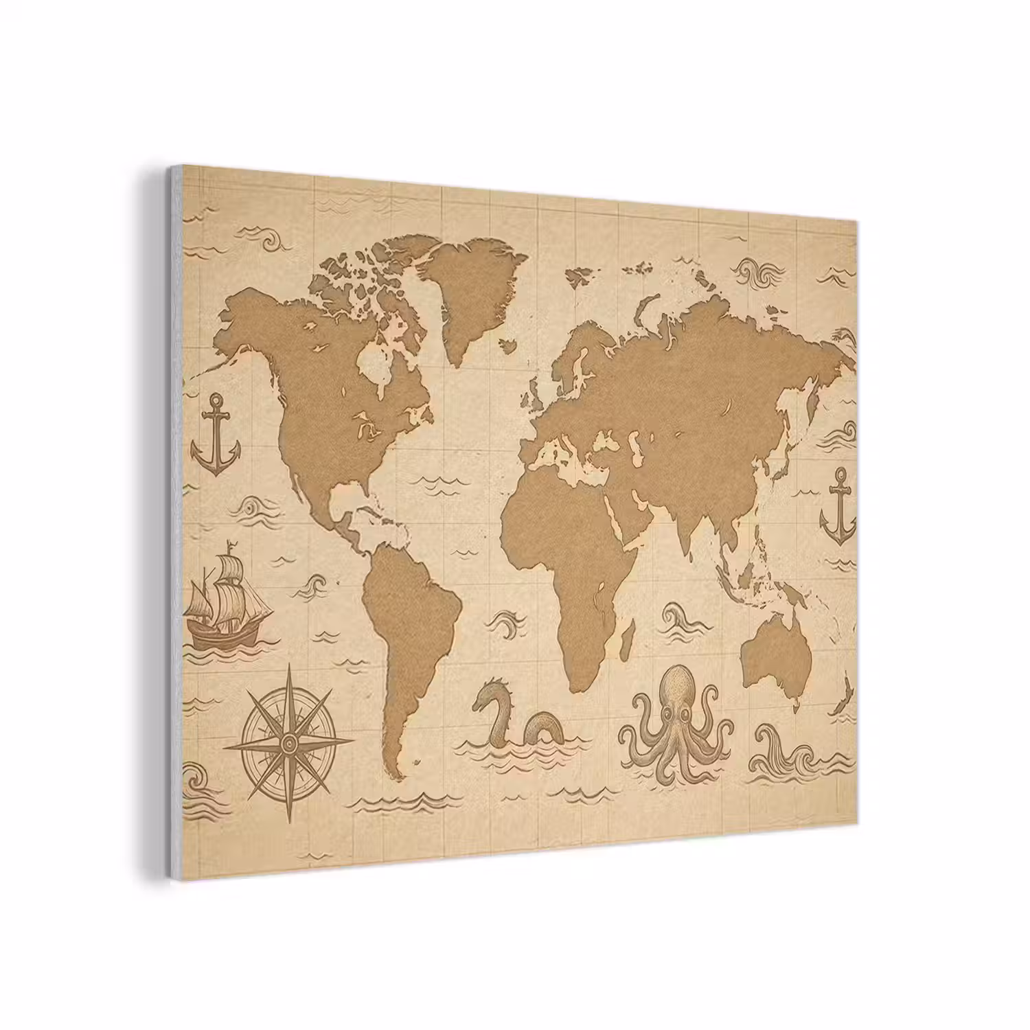 Wereldkaart - Decoratief - - Avontuurlijk PET vilt klein -3d
