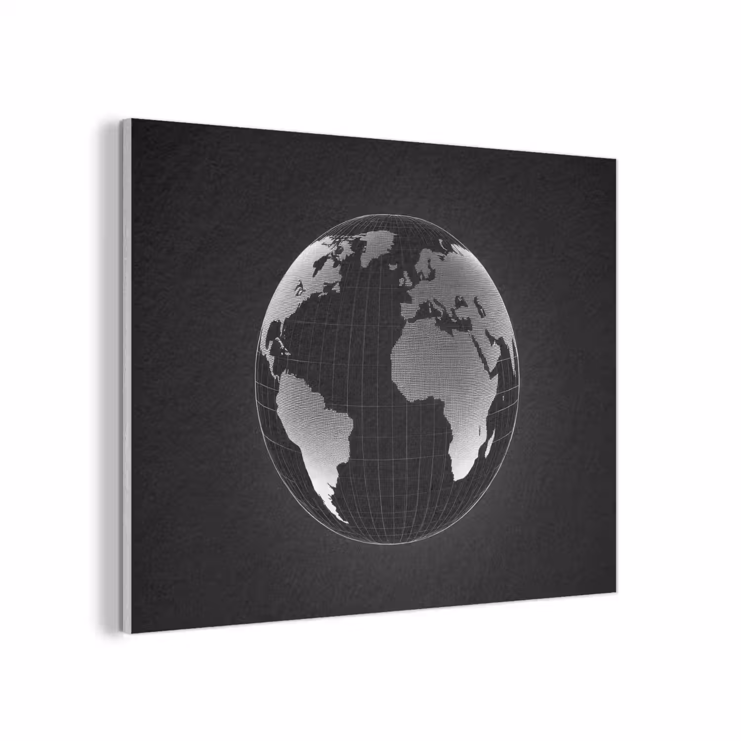 Wereldkaart - Digitaal - Raster - Wereldbol PET vilt klein -3d