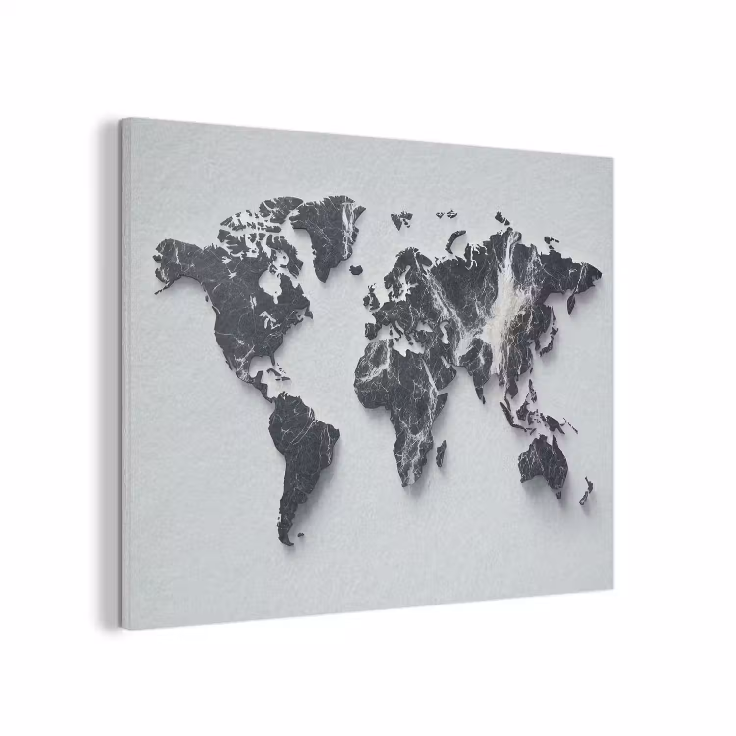 Wereldkaart - Dynamisch - Marmer - Wit PET vilt klein -3d