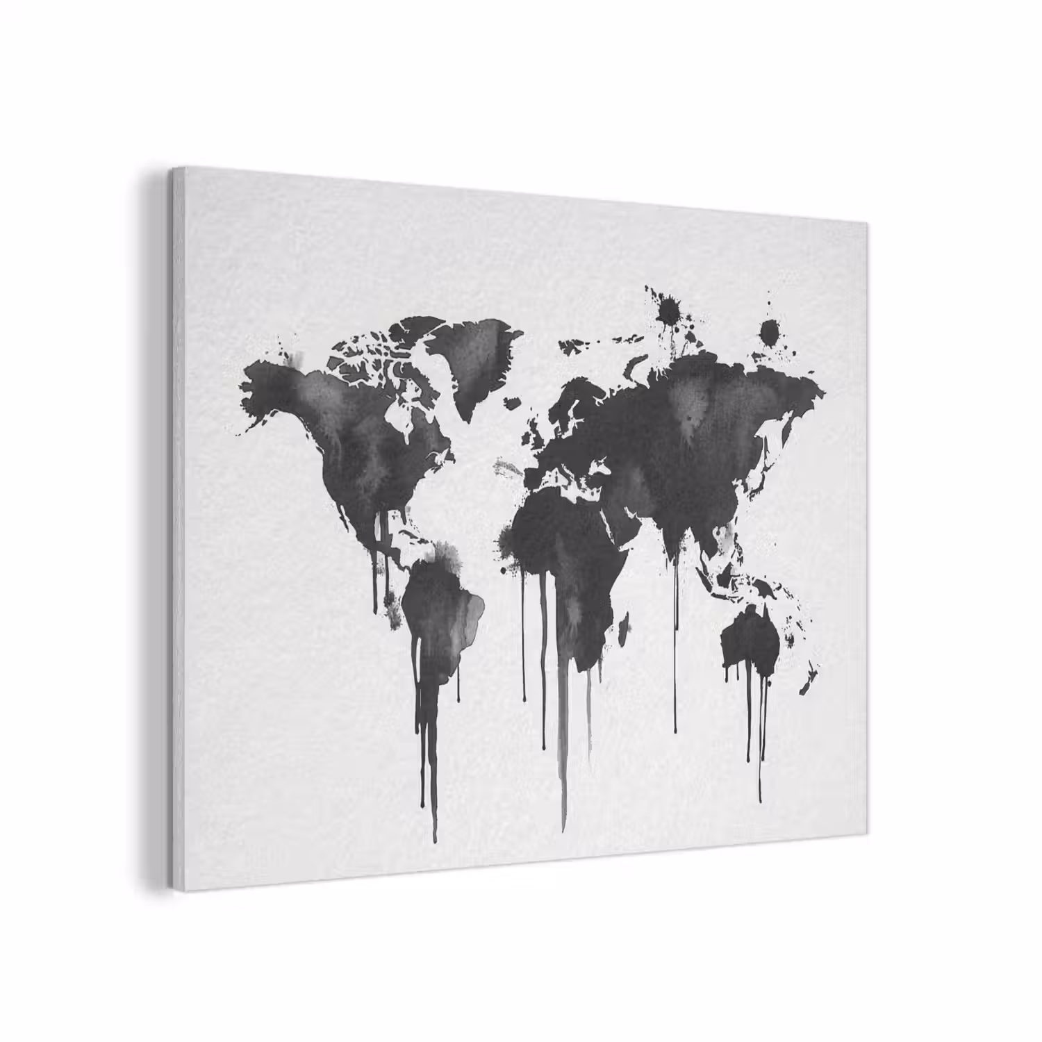 Wereldkaart - Graffiti - Zwart PET vilt klein -3d
