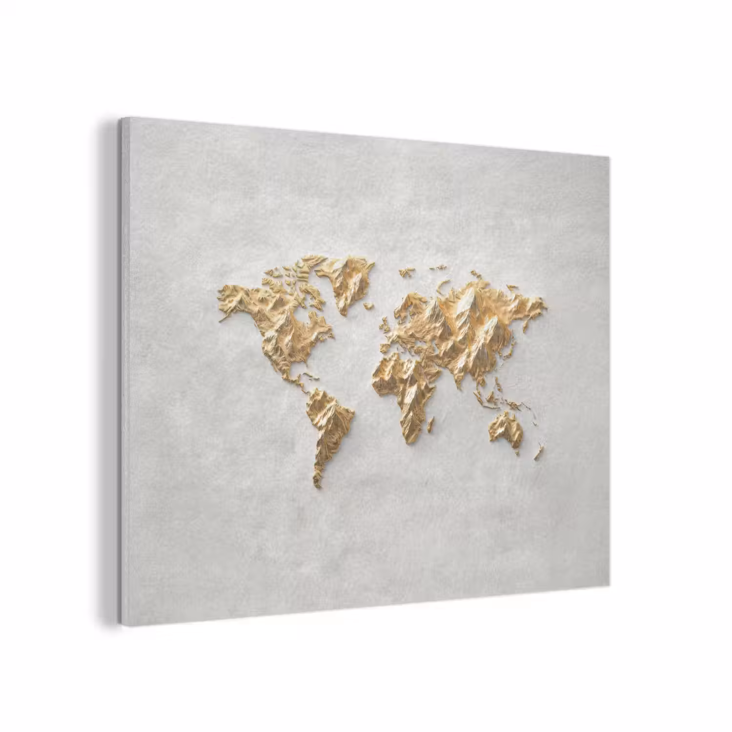 Wereldkaart - Artistiek - Grillige textuur PET vilt klein -3d