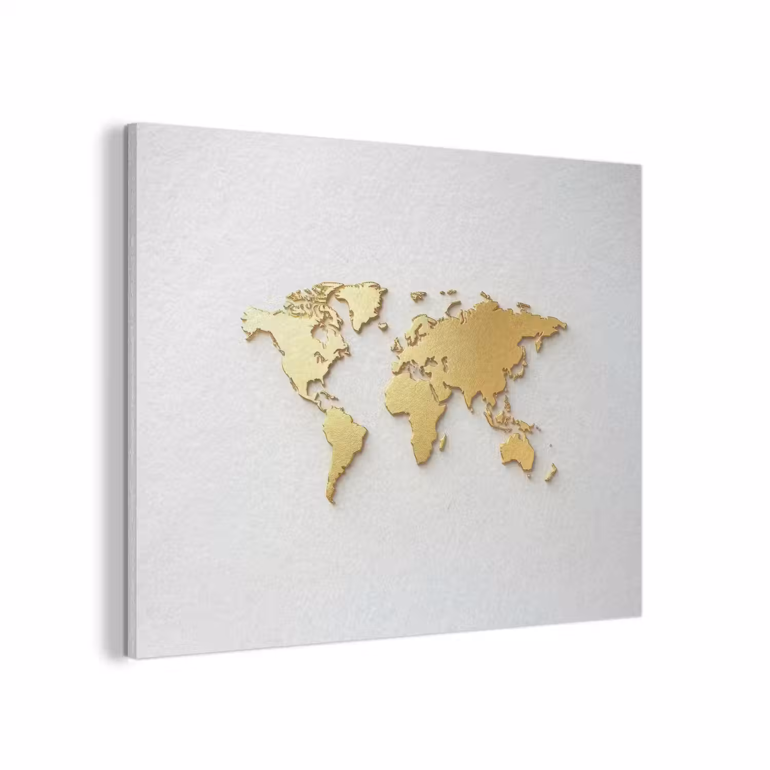 Wereldkaart - Luxe uitstraling - Glanzend goud PET vilt klein -3d