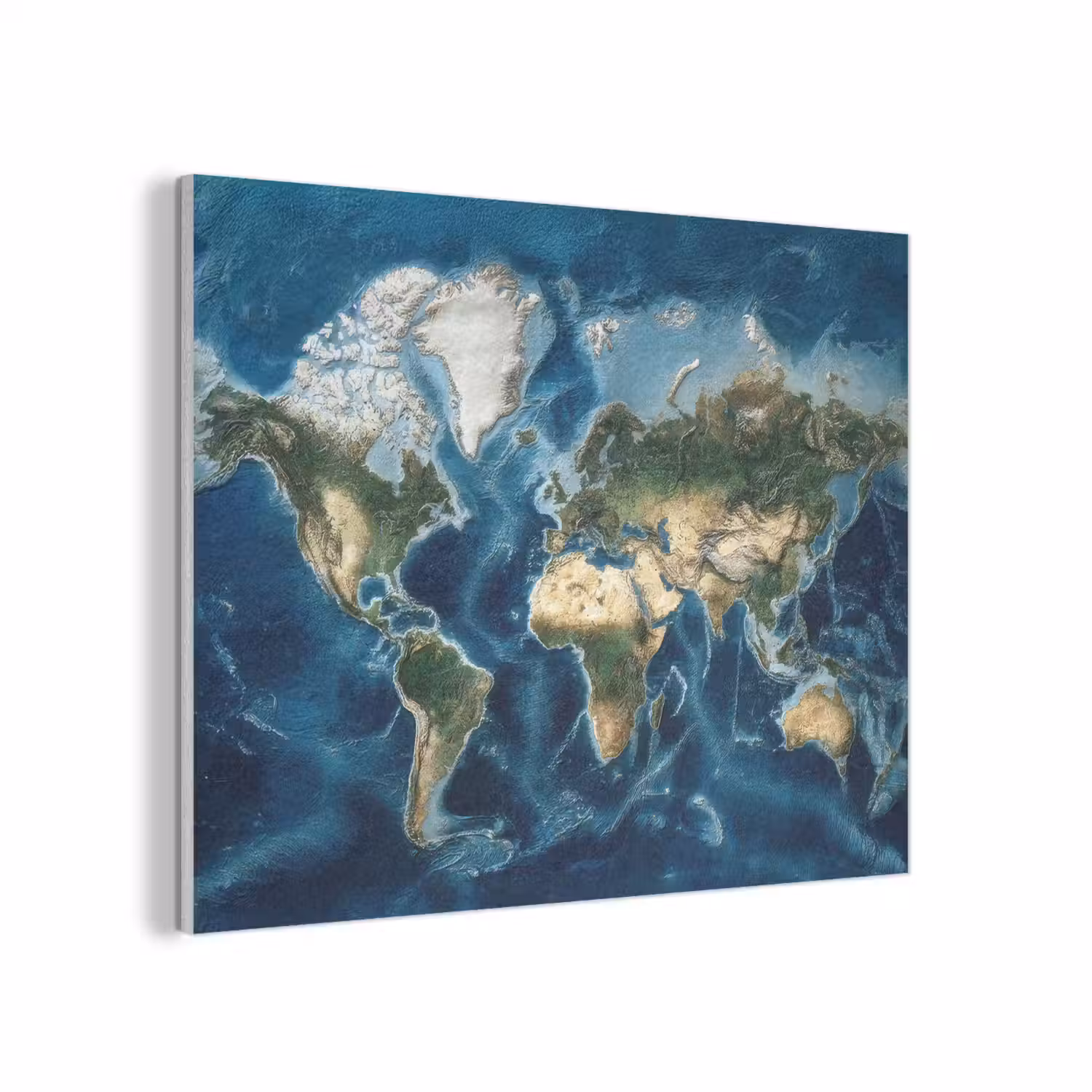 Wereldkaart - Natuurlijk - Goud PET vilt klein -3d