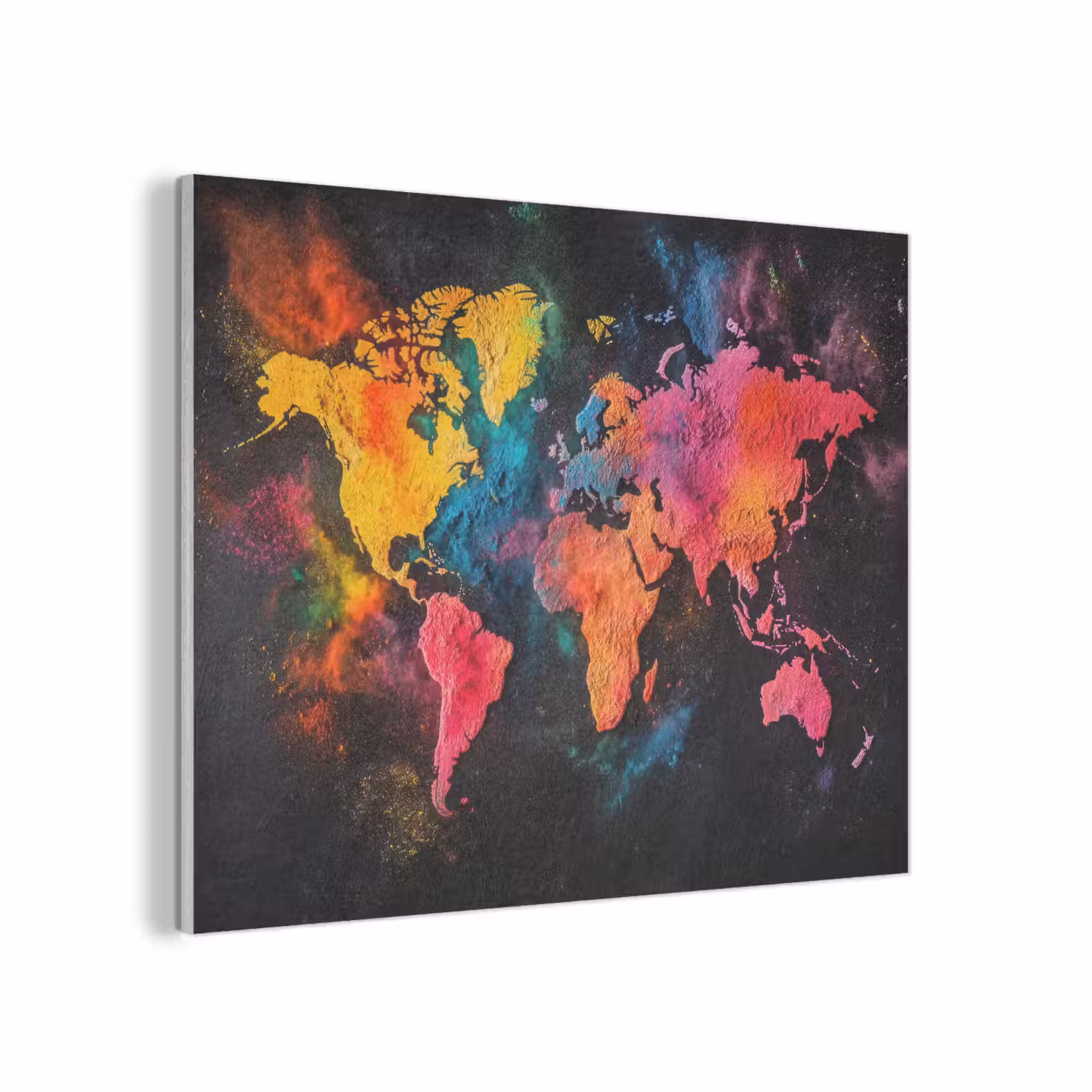 Wereldkaart - Poeder - Kleuren PET vilt klein -3d