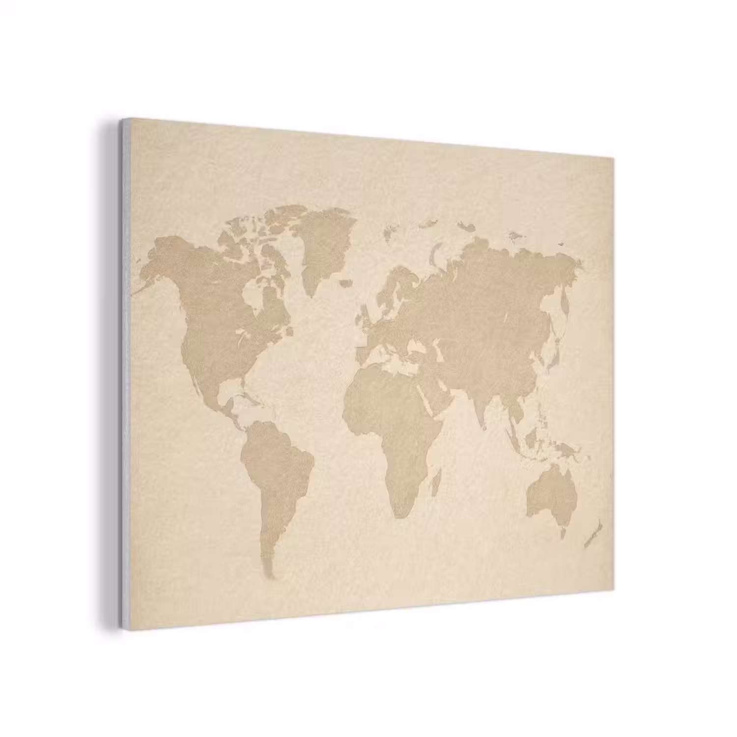 Wereldkaart - Zandkleurig - Minimalistisch PET vilt klein -3d