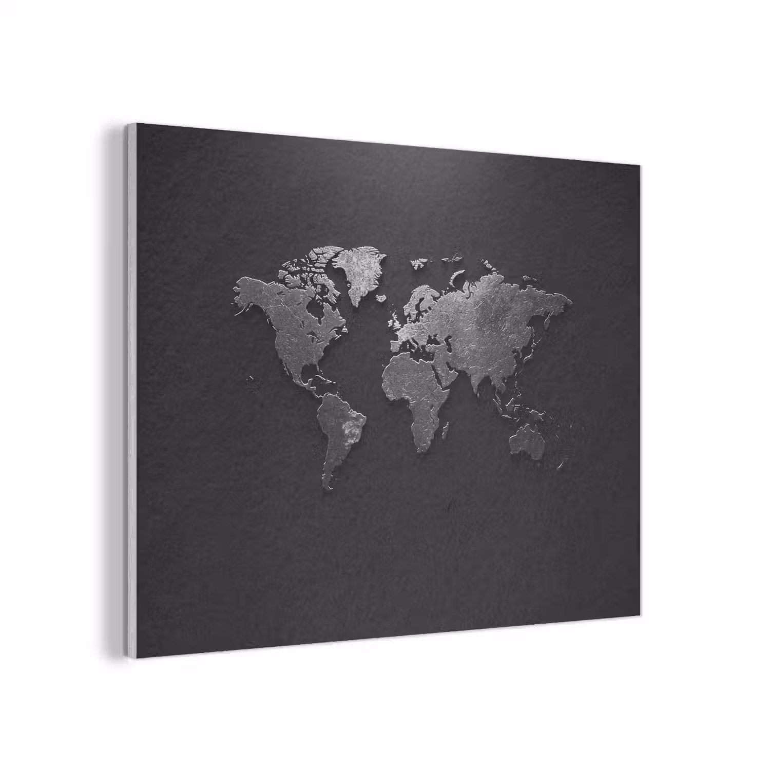 Wereldkaart - Zwart - Structuur PET vilt klein -3d