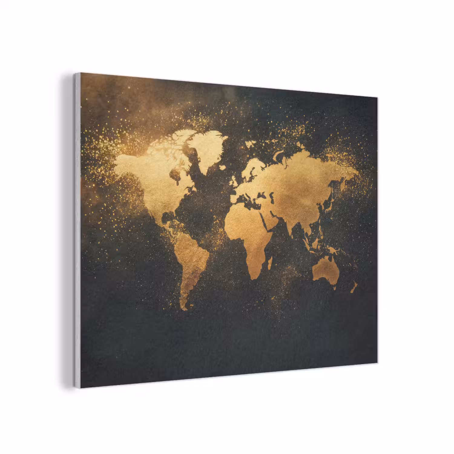 Wereldkaart - Sterrenbeelden - Gouden stippen PET vilt klein -3d