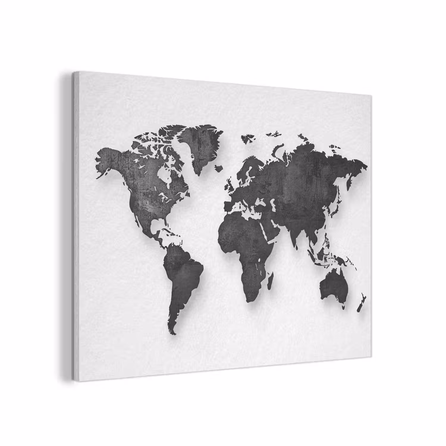 Wereldkaart - Diepte - Zwart PET vilt klein -3d