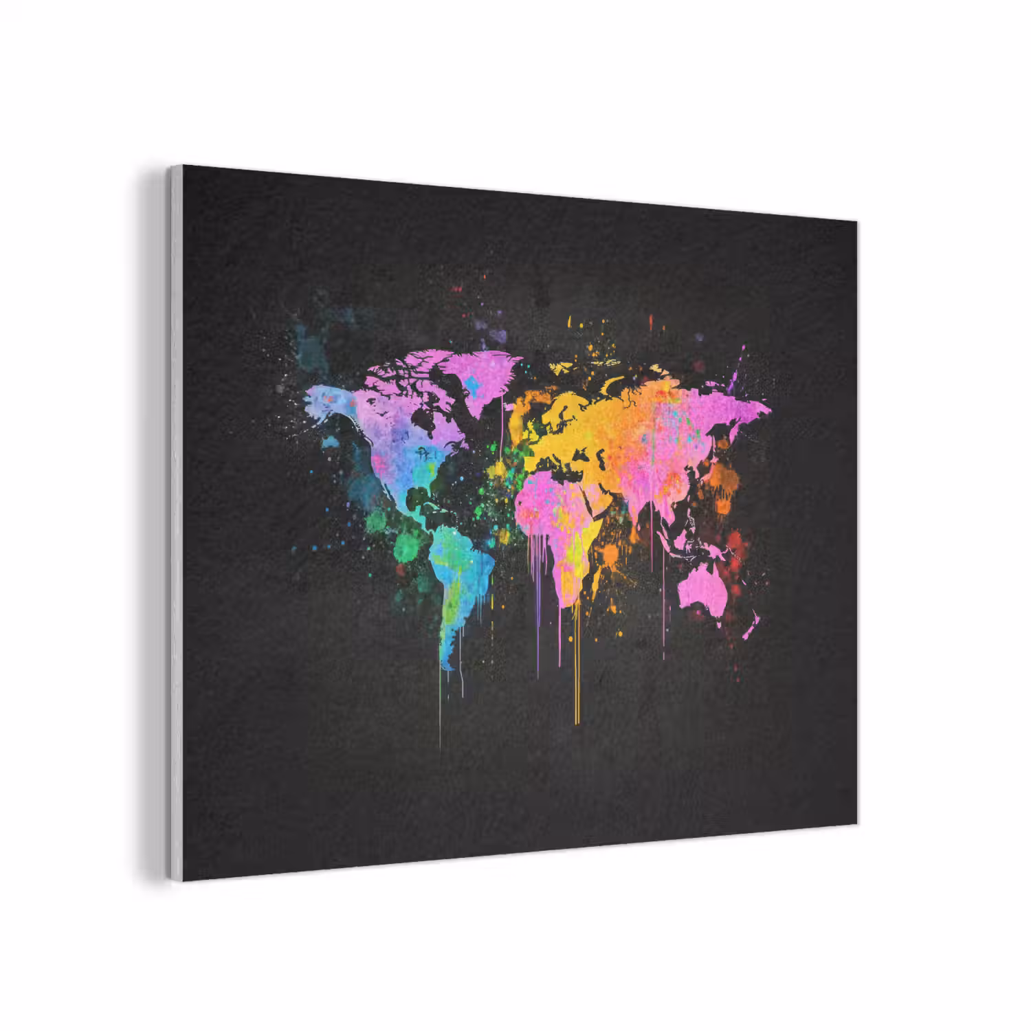 Wereldkaart - Druppen - Abstract - Roze PET vilt klein -3d