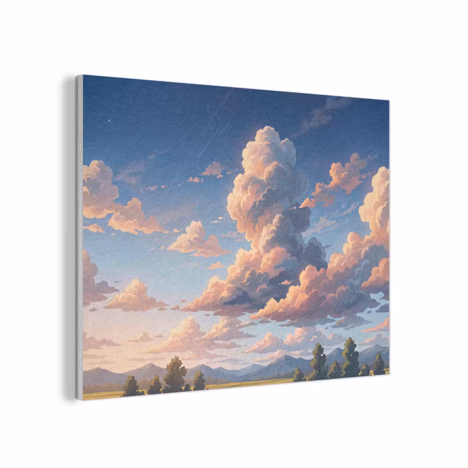 Wolken - Daghemel - Natuur - Illustratie - Oranje PET vilt klein -3d