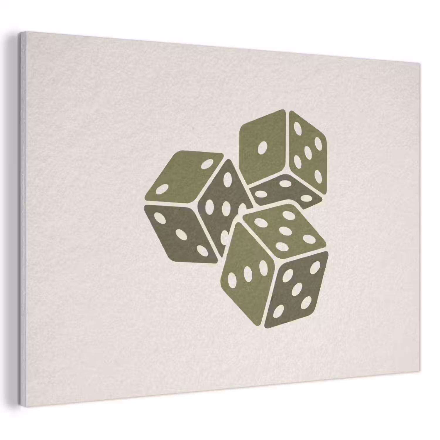 Dobbelsteen - Spel - Groen - Abstract PET vilt klein -3d