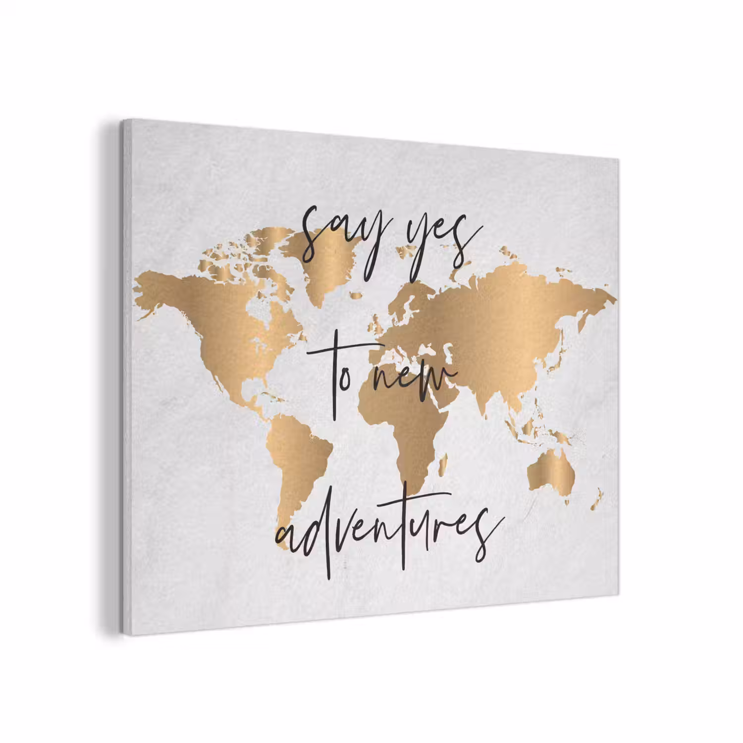 Quote - Goud - Glanzend - Wereldkaart PET vilt klein -3d
