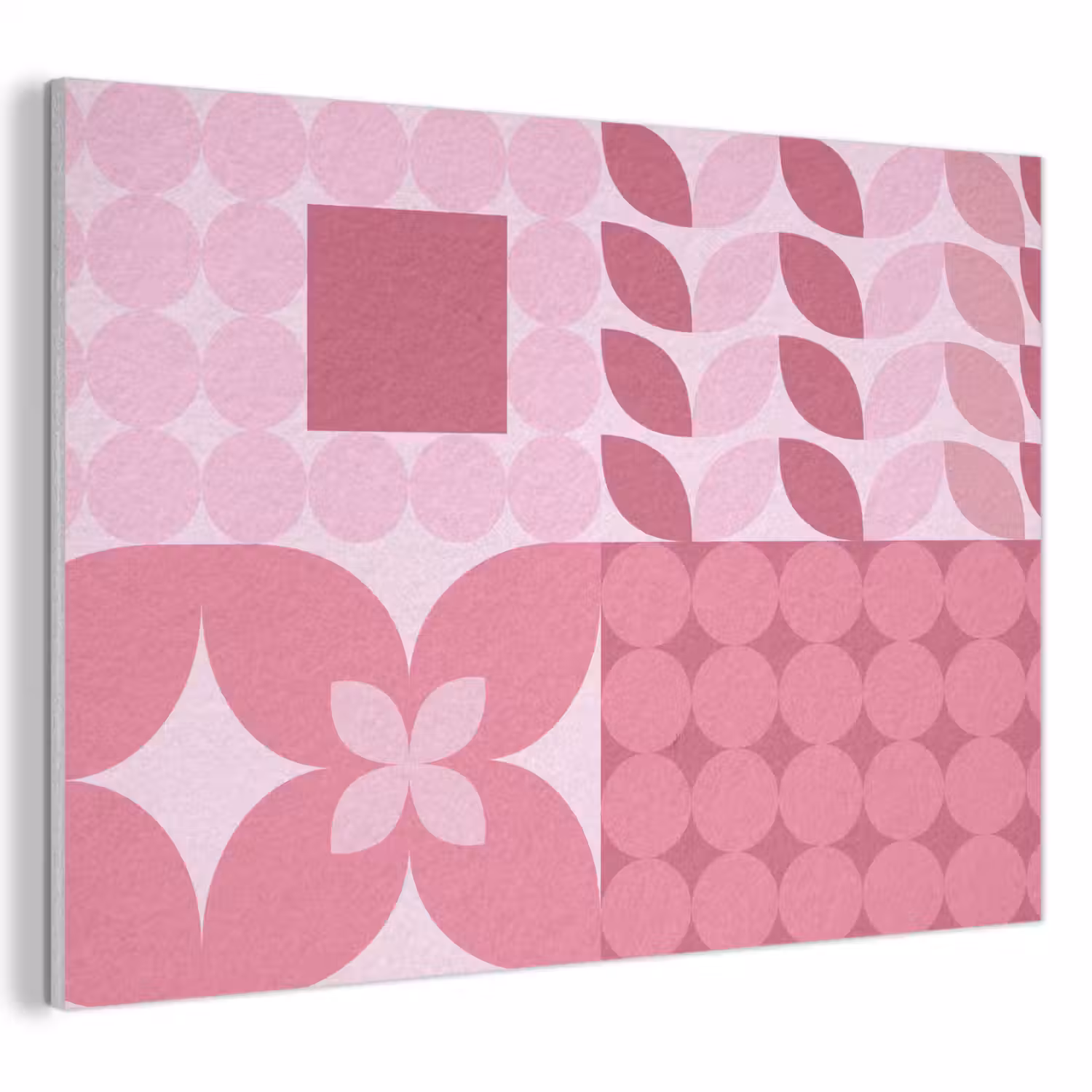 Abstract - Geometrisch - Patroon - Modern - Roze PET vilt klein -3d