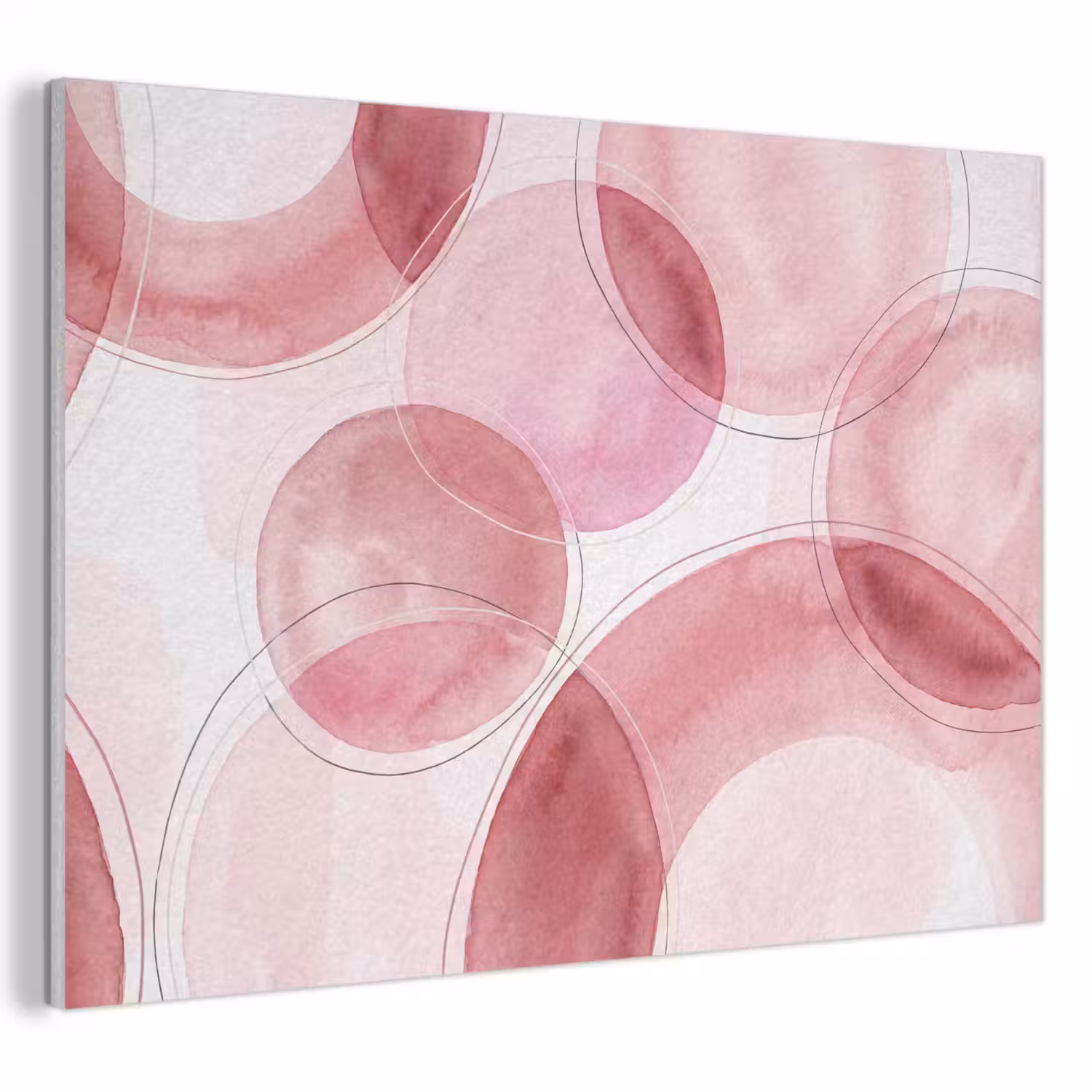 Abstract - Cirkels - Modern - Roze - Kunst PET vilt klein -3d