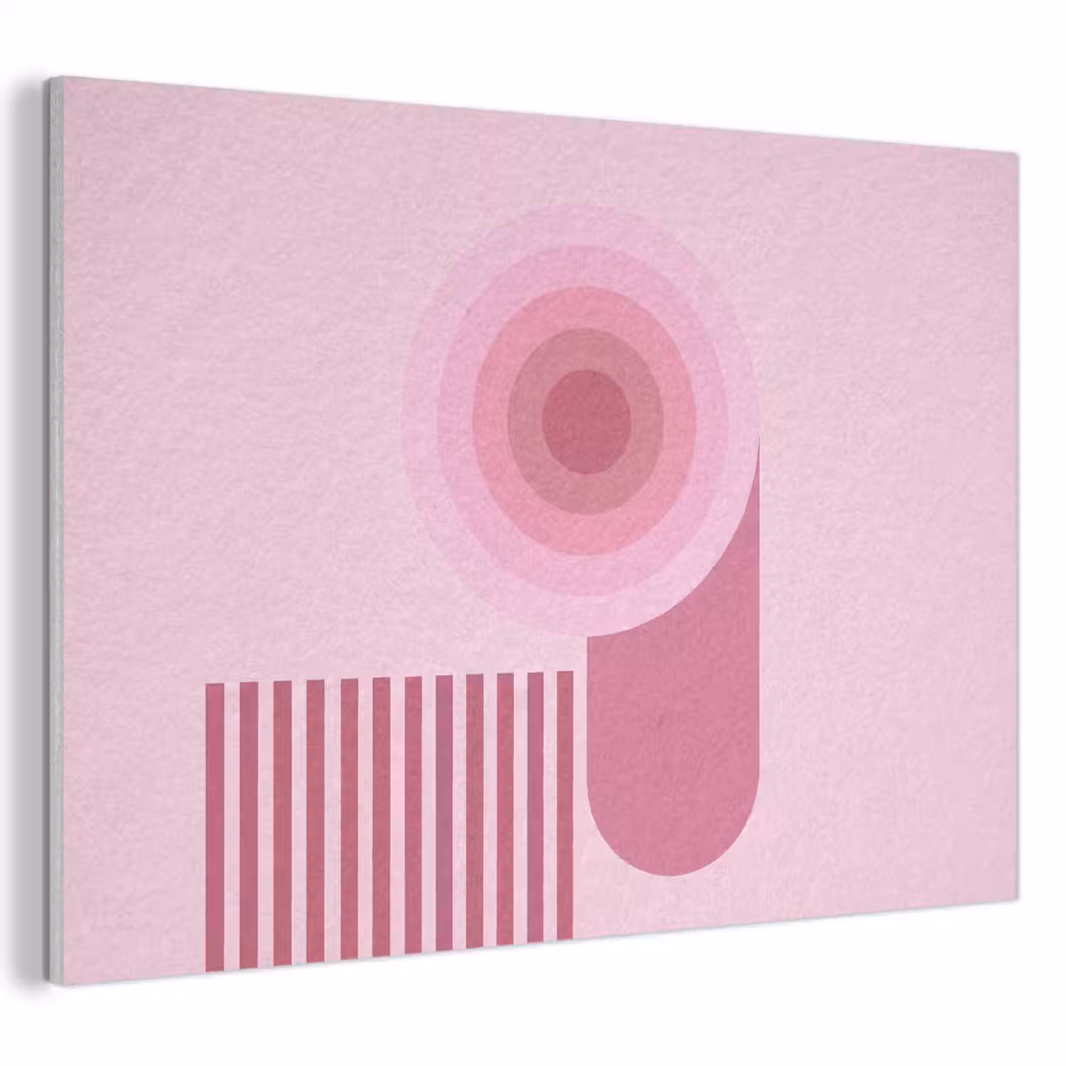 Abstract - Cirkels - Strepen - Modern - Roze PET vilt klein -3d