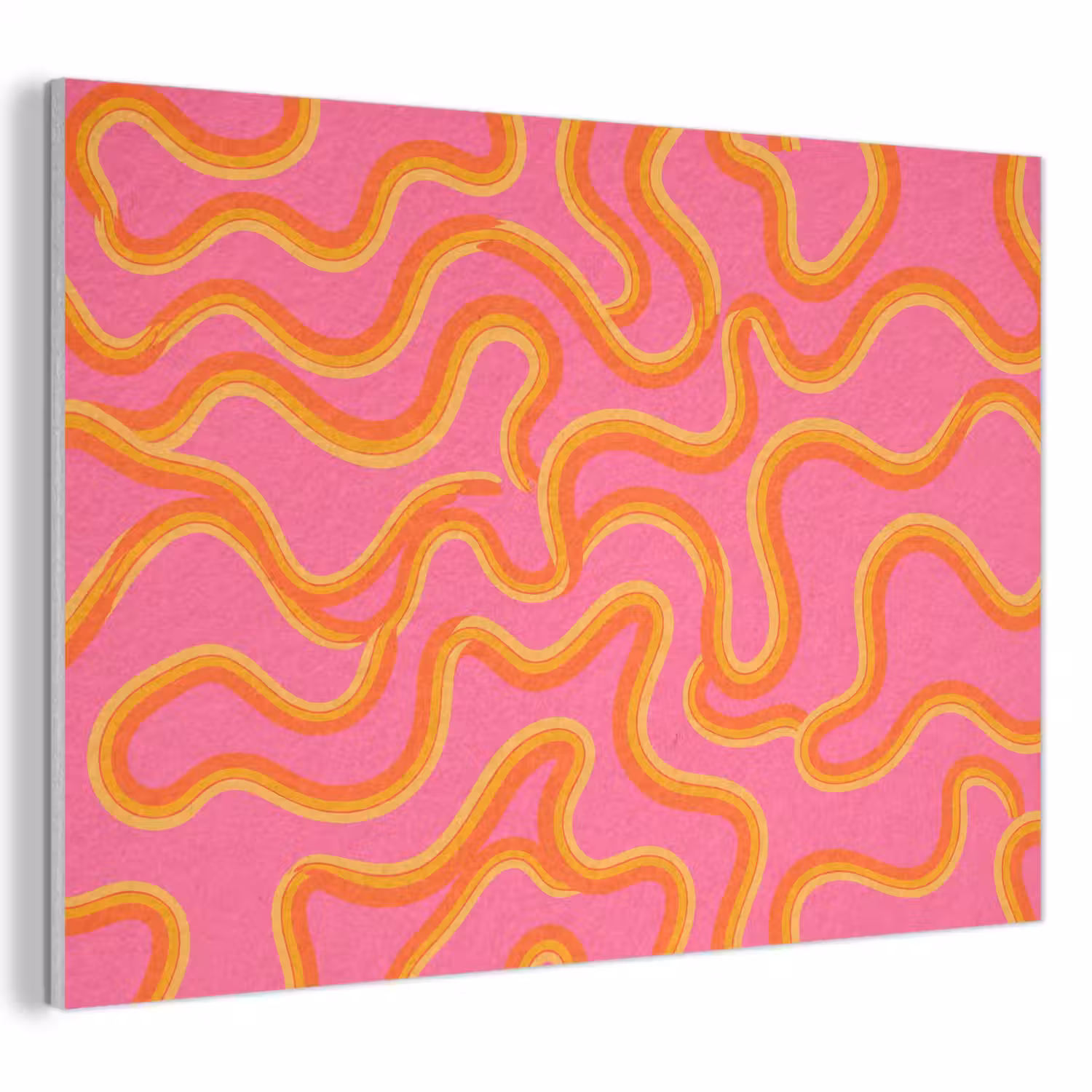 Abstract - Golvende lijnen - Modern - Kleurrijk PET vilt klein -3d