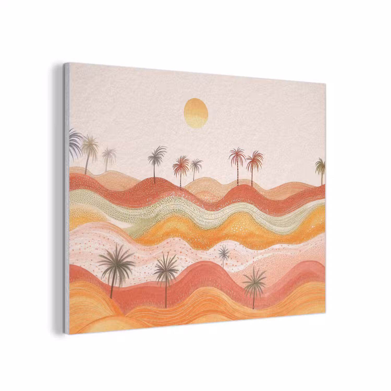 Abstract landschap - Palmbomen - Kleurrijk PET vilt klein -3d