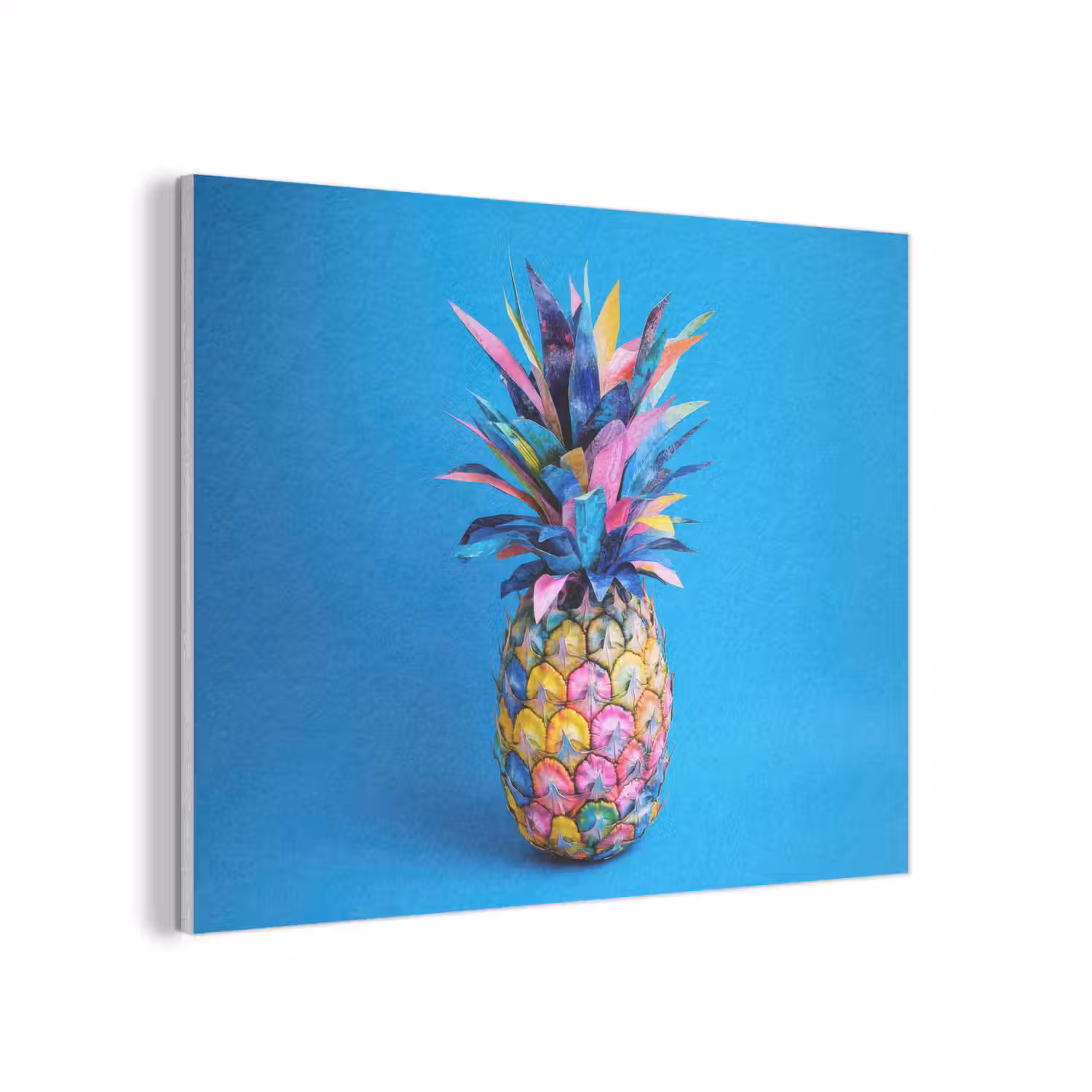 Ananas - Blauw - Tropisch - Vrolijk PET vilt klein -3d