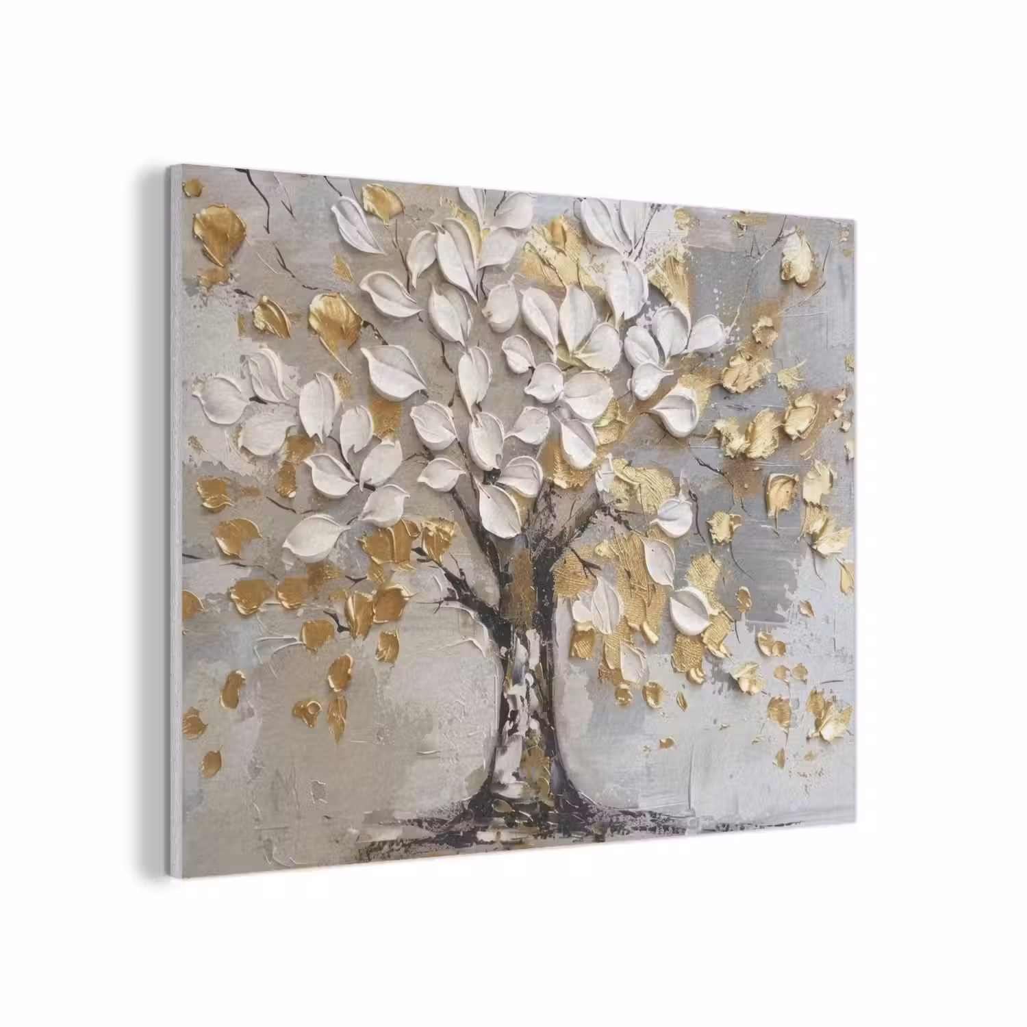 Boom - Beige - Grijs - Goud - Abstract PET vilt klein -3d