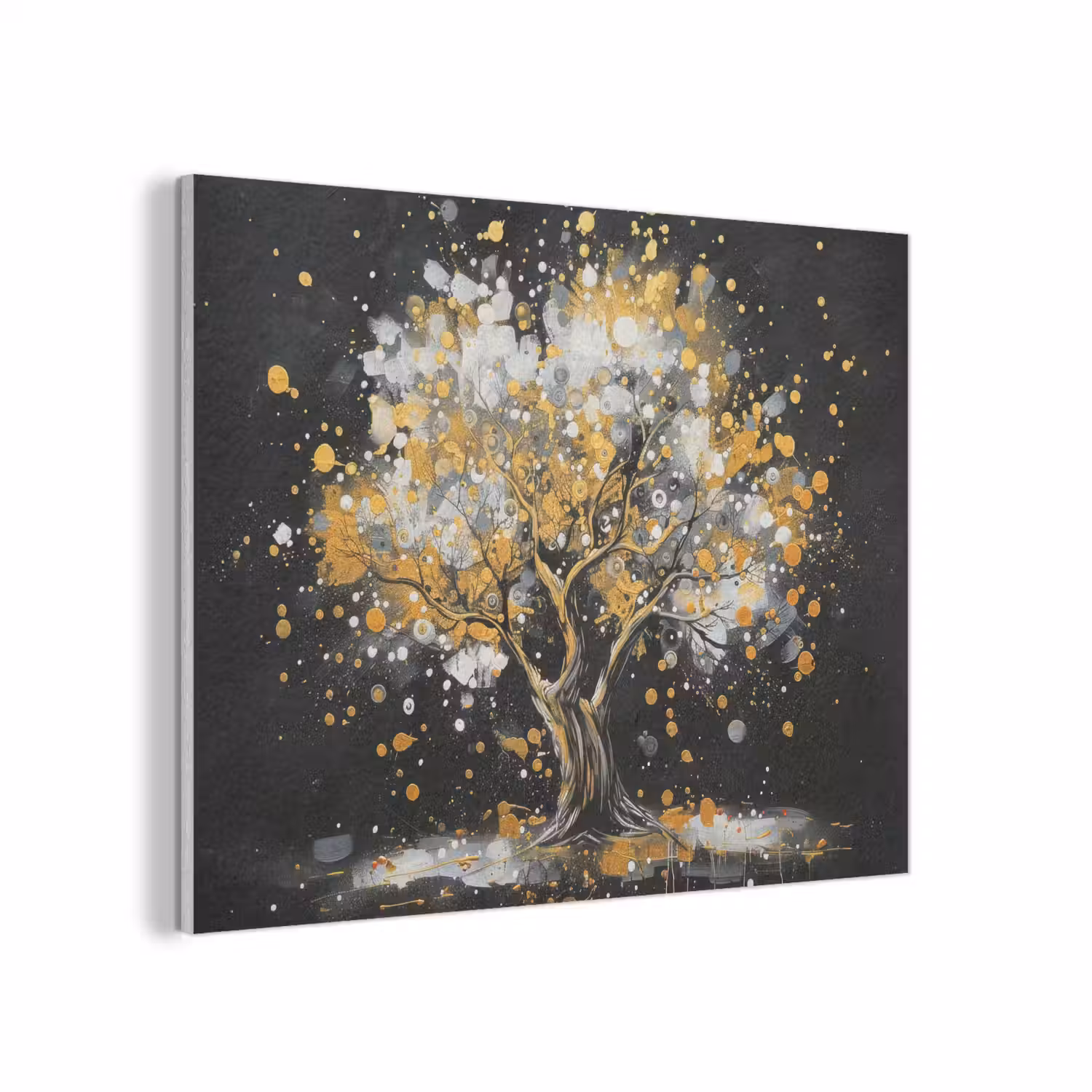 Boom - Zwart - Goud - Wit - Modern PET vilt klein -3d