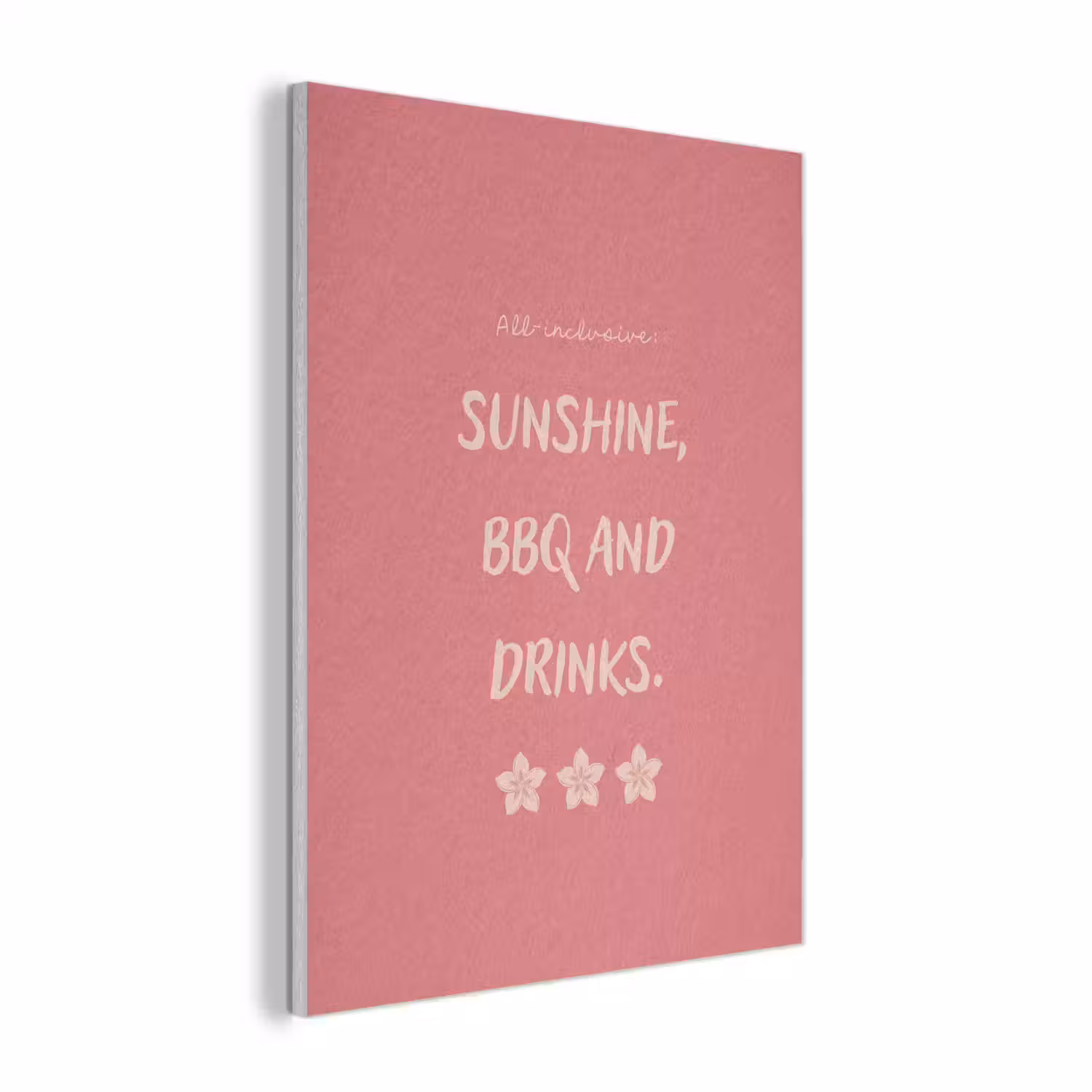BBQ - Quote - Roze - Zomer PET vilt klein -3d