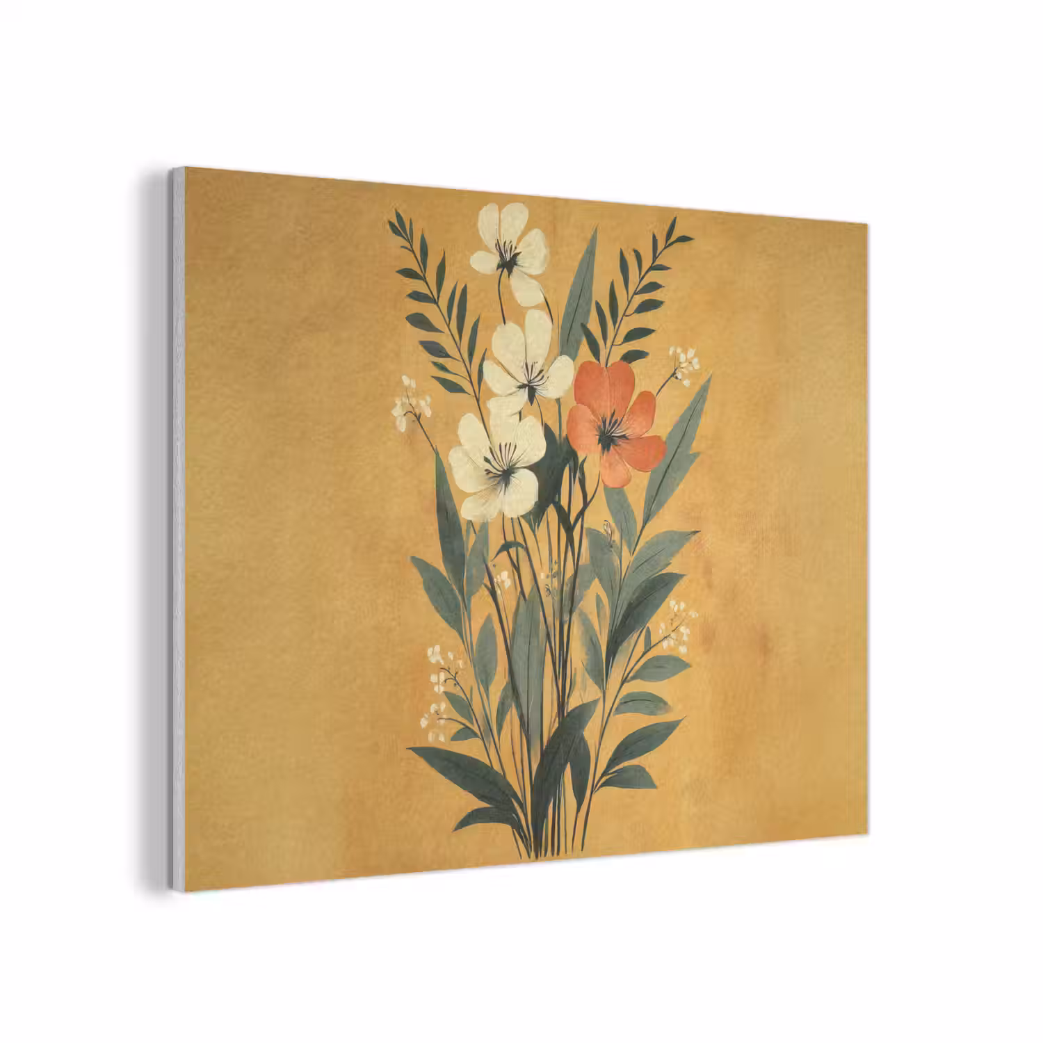 Bladeren - Boeket - Bloemen - Geel PET vilt klein -3d