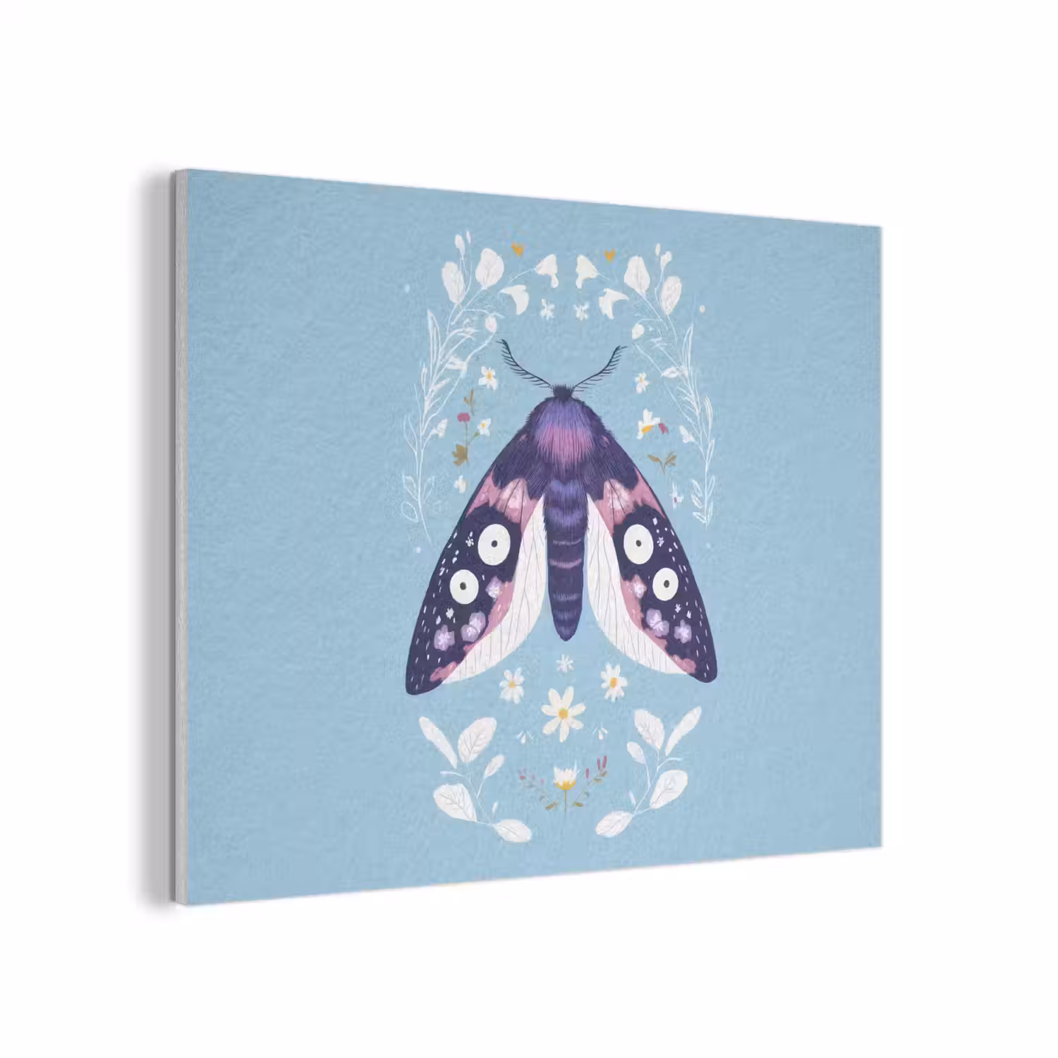 Bladeren - Wit - Vlinder - Insect PET vilt klein -3d