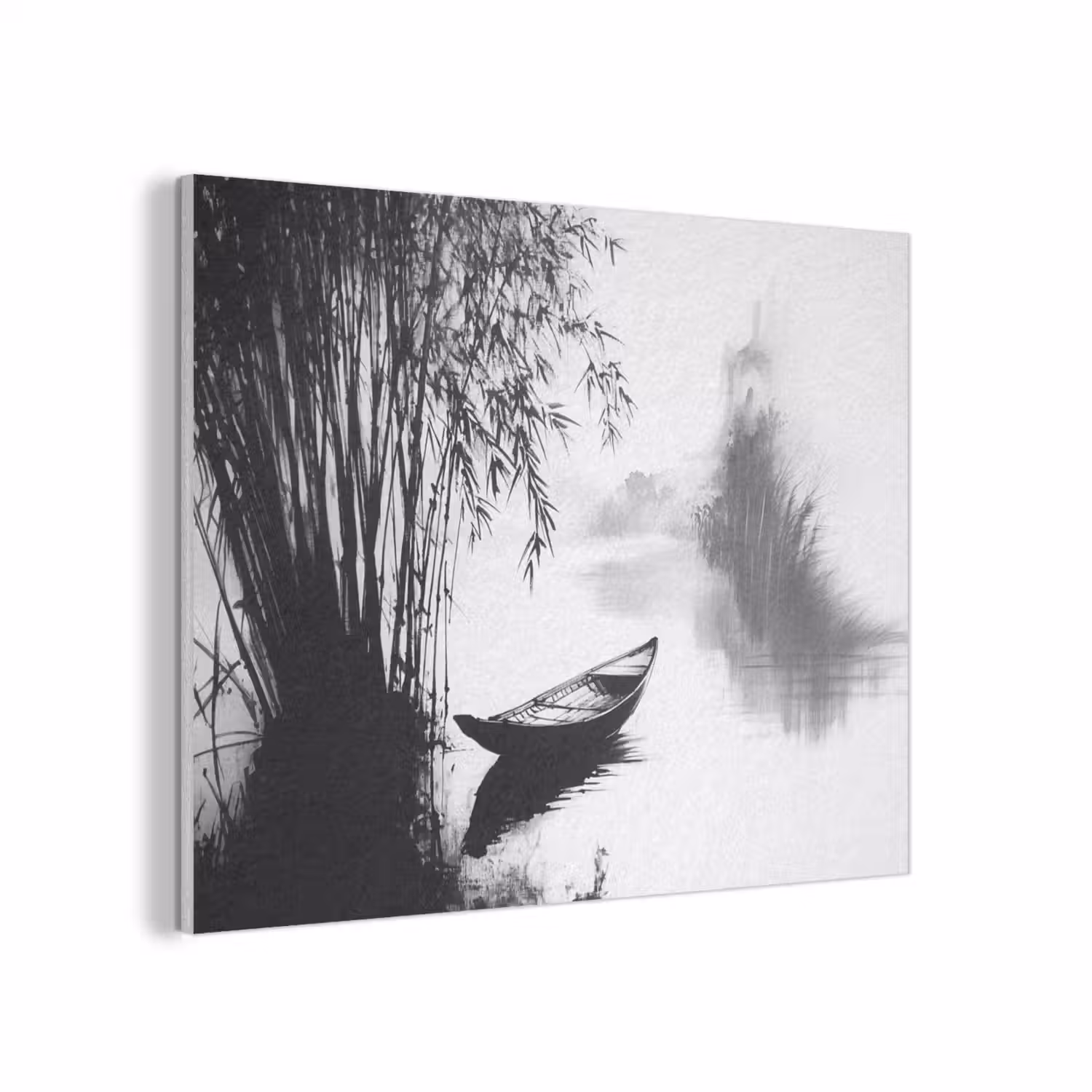 Boot - Rivier - Bamboe - Wit PET vilt klein -3d