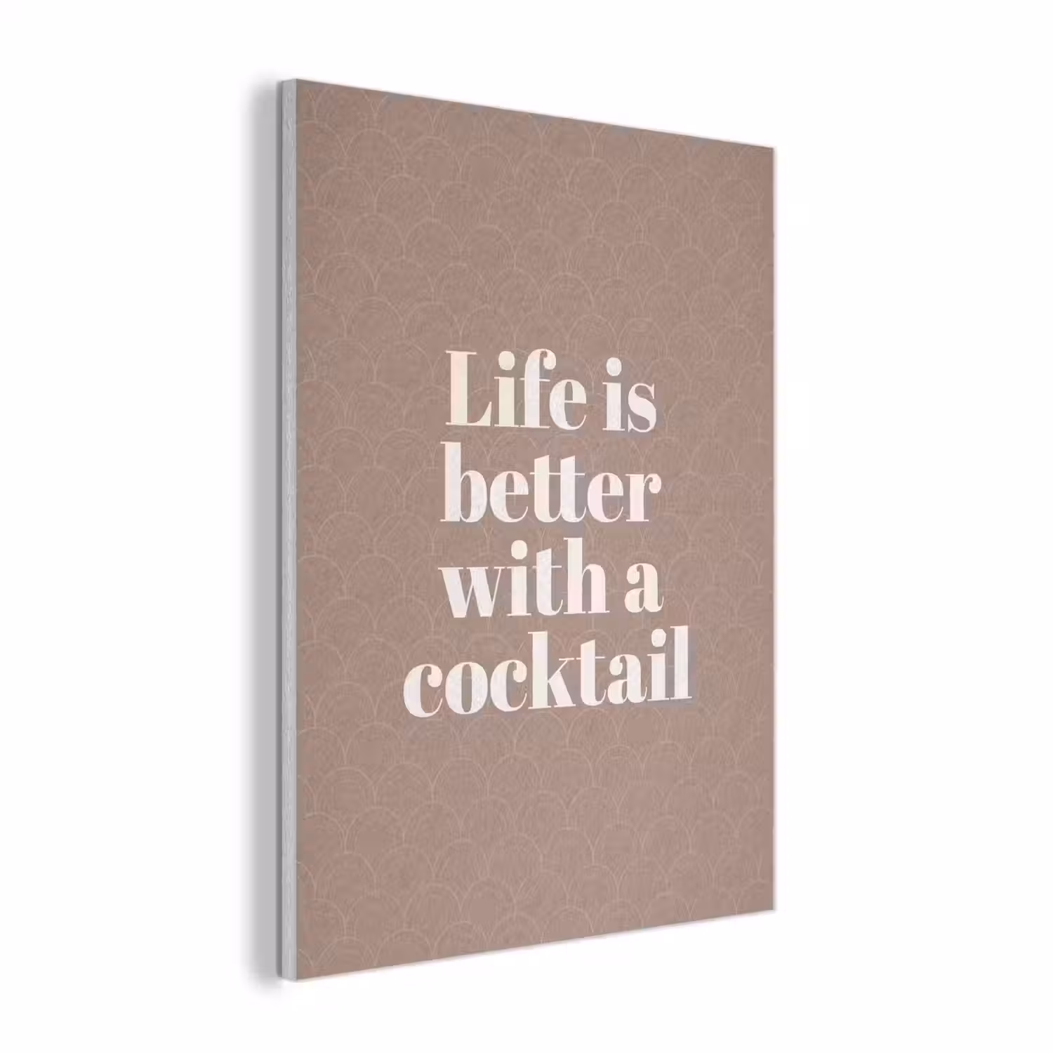 Cocktail - Tekst - Patroon - Wit PET vilt klein -3d