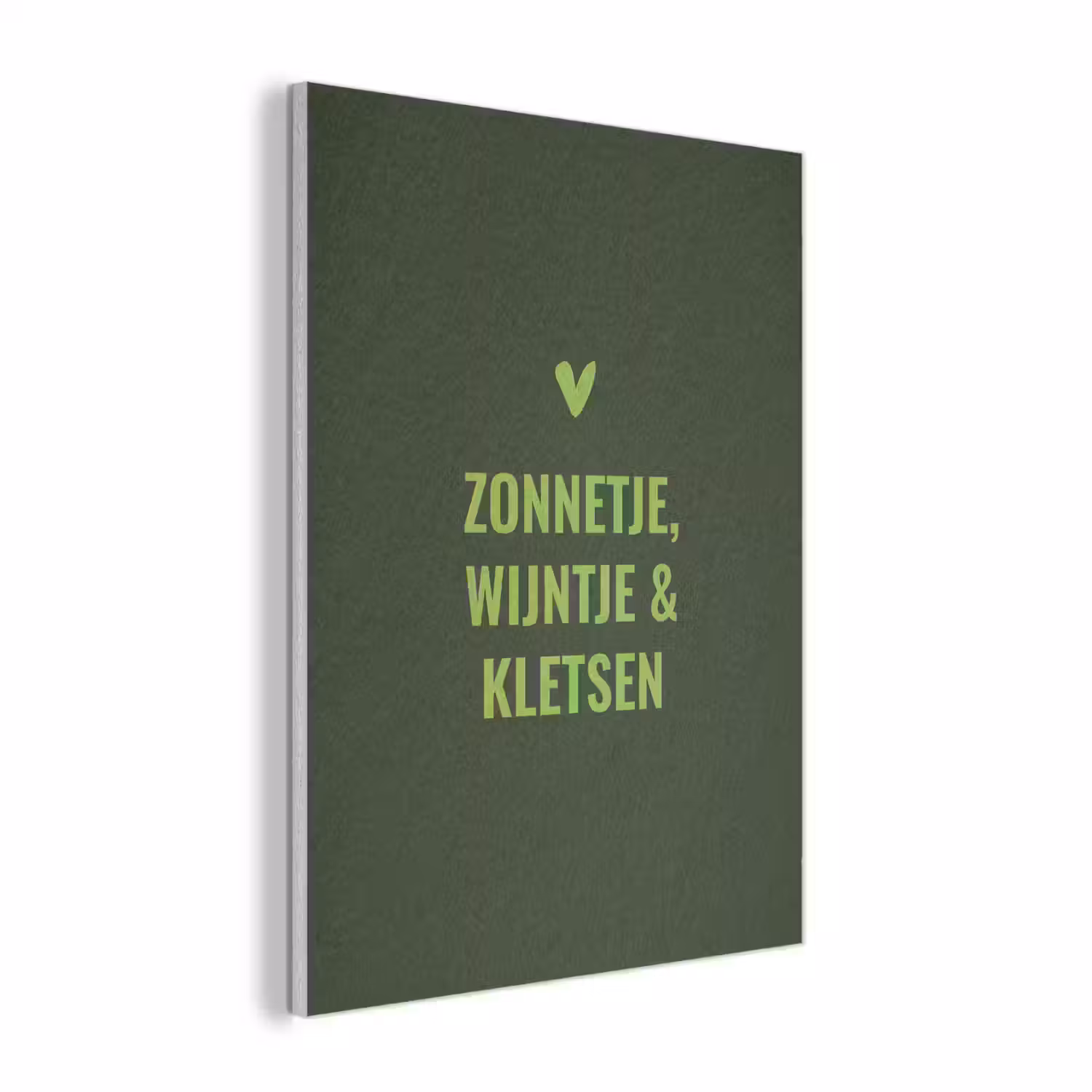 Donkergroen - Quote - Zon - Zomer PET vilt klein -3d